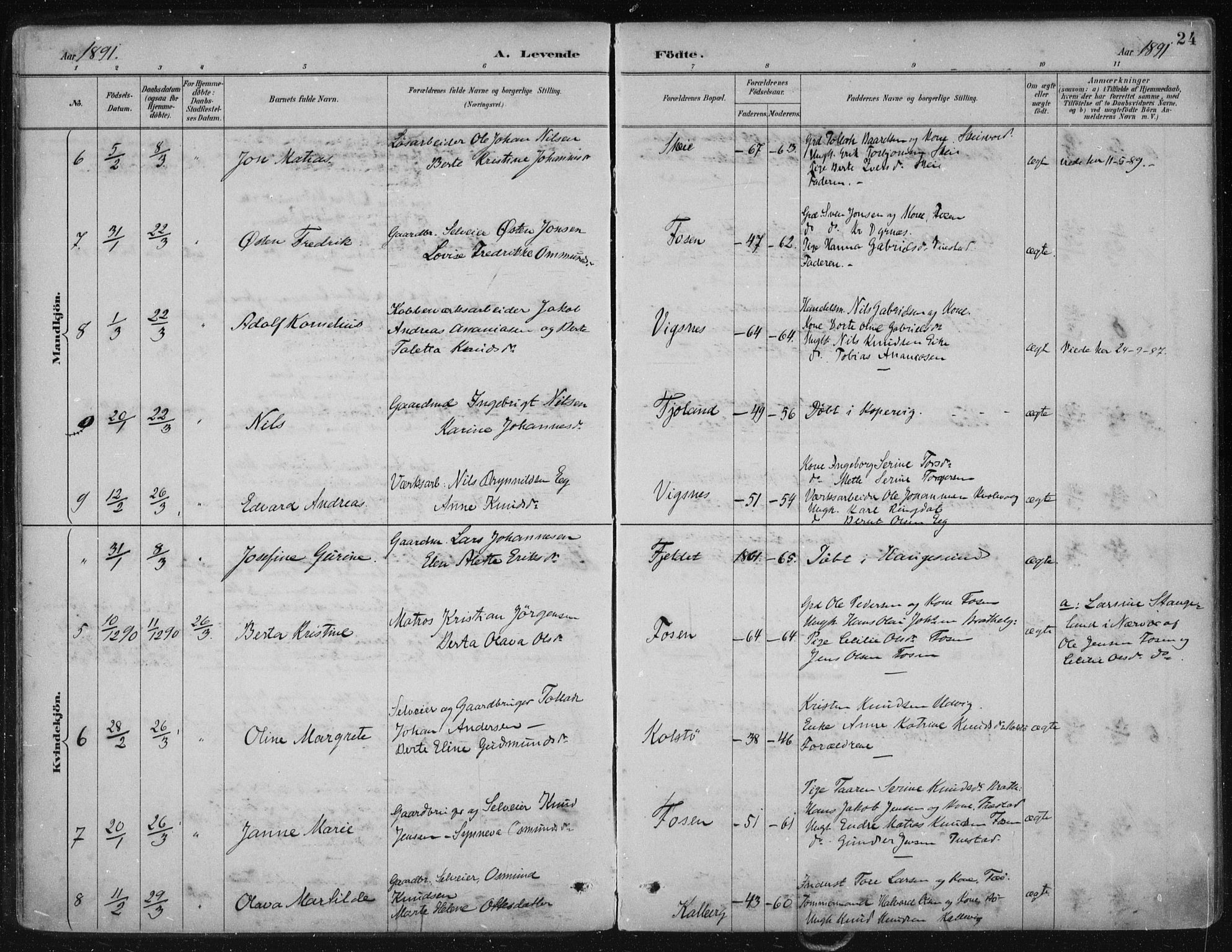 Avaldsnes sokneprestkontor, AV/SAST-A -101851/H/Ha/Haa/L0017: Ministerialbok nr. A 17, 1889-1920, s. 24