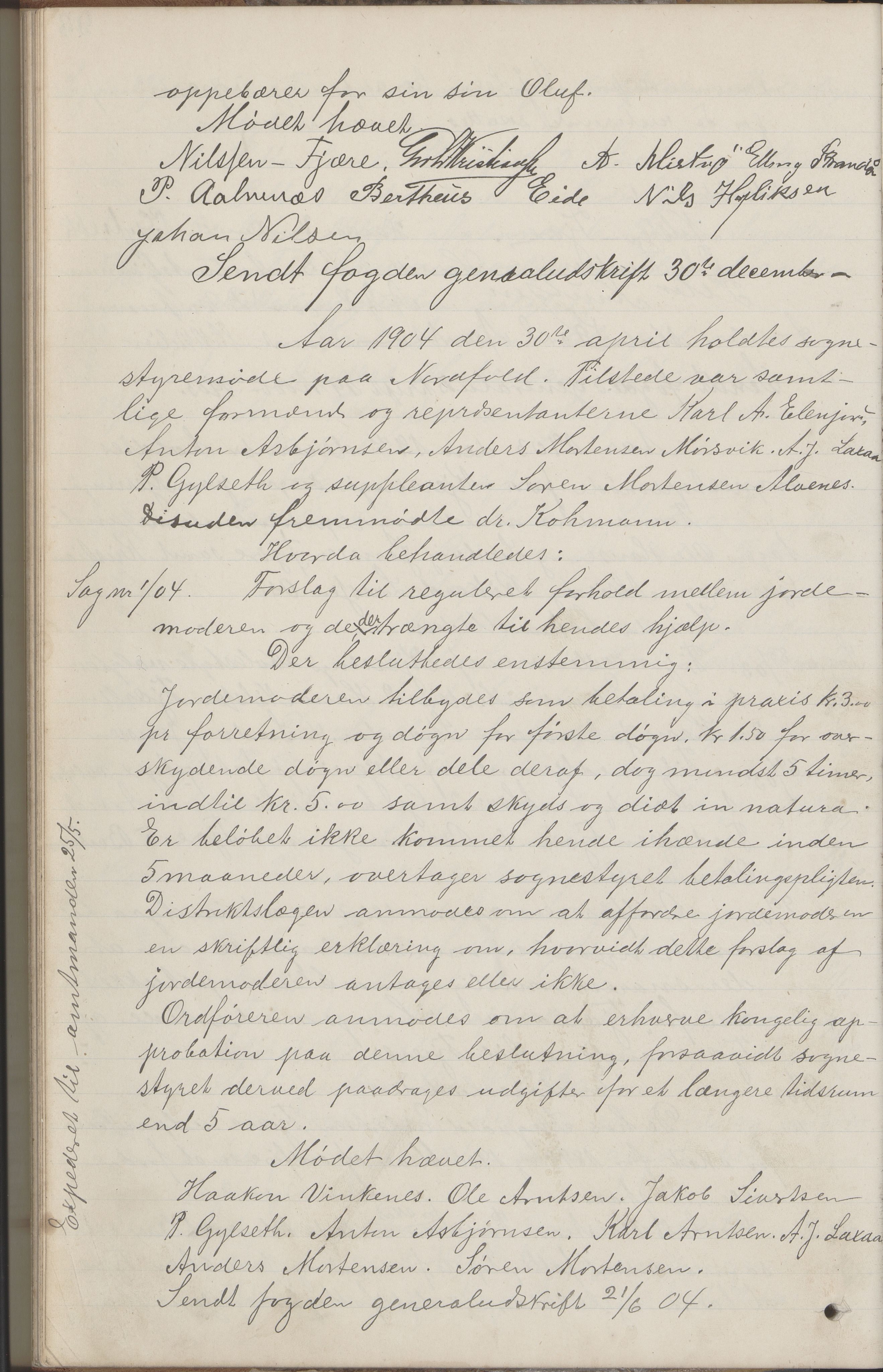 Kjerringøy kommune. Formannskapet, AIN/K-18441.150/A/Aa/L0002: Forhandlingsprotokoll Norfolden- Kjerringø formanskap, 1900-1911, s. 93b