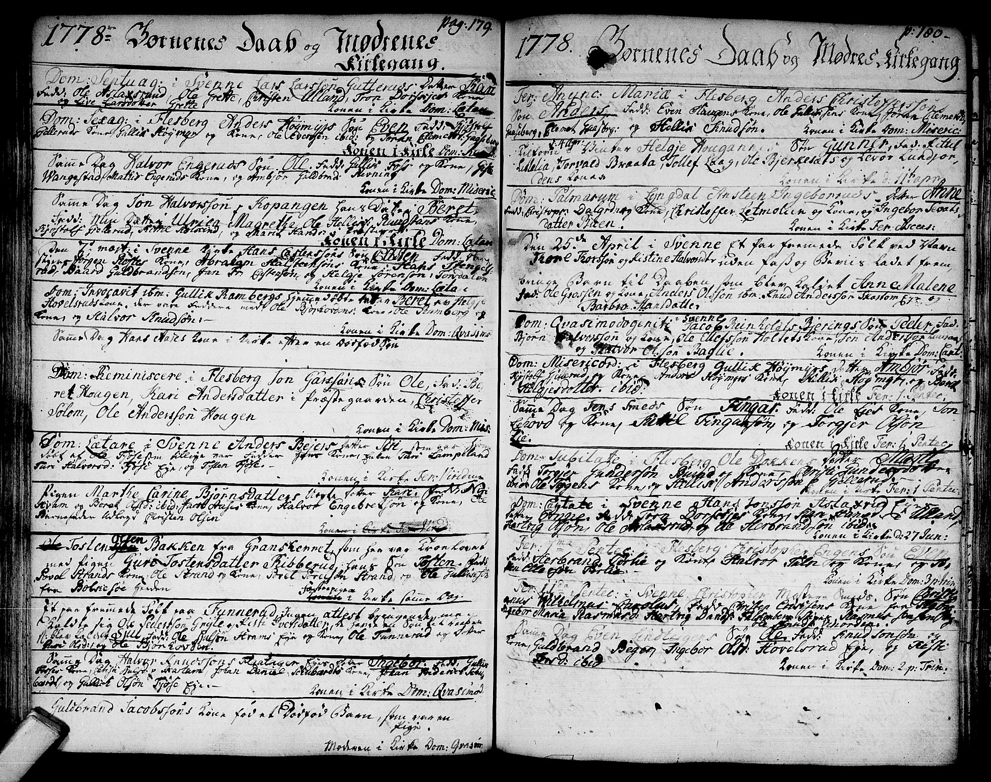 Flesberg kirkebøker, SAKO/A-18/F/Fa/L0003: Ministerialbok nr. I 3, 1748-1790, s. 179-180