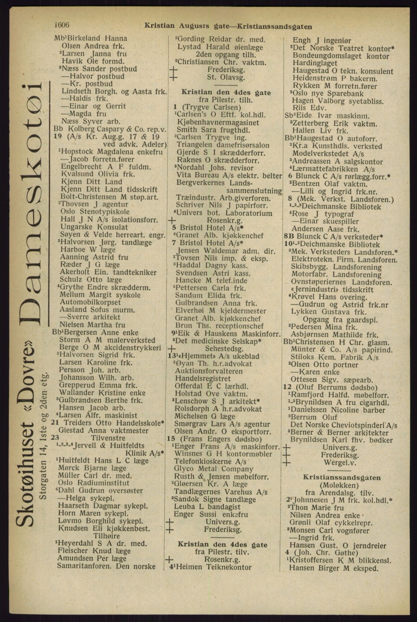 Kristiania/Oslo adressebok, PUBL/-, 1927, s. 1606