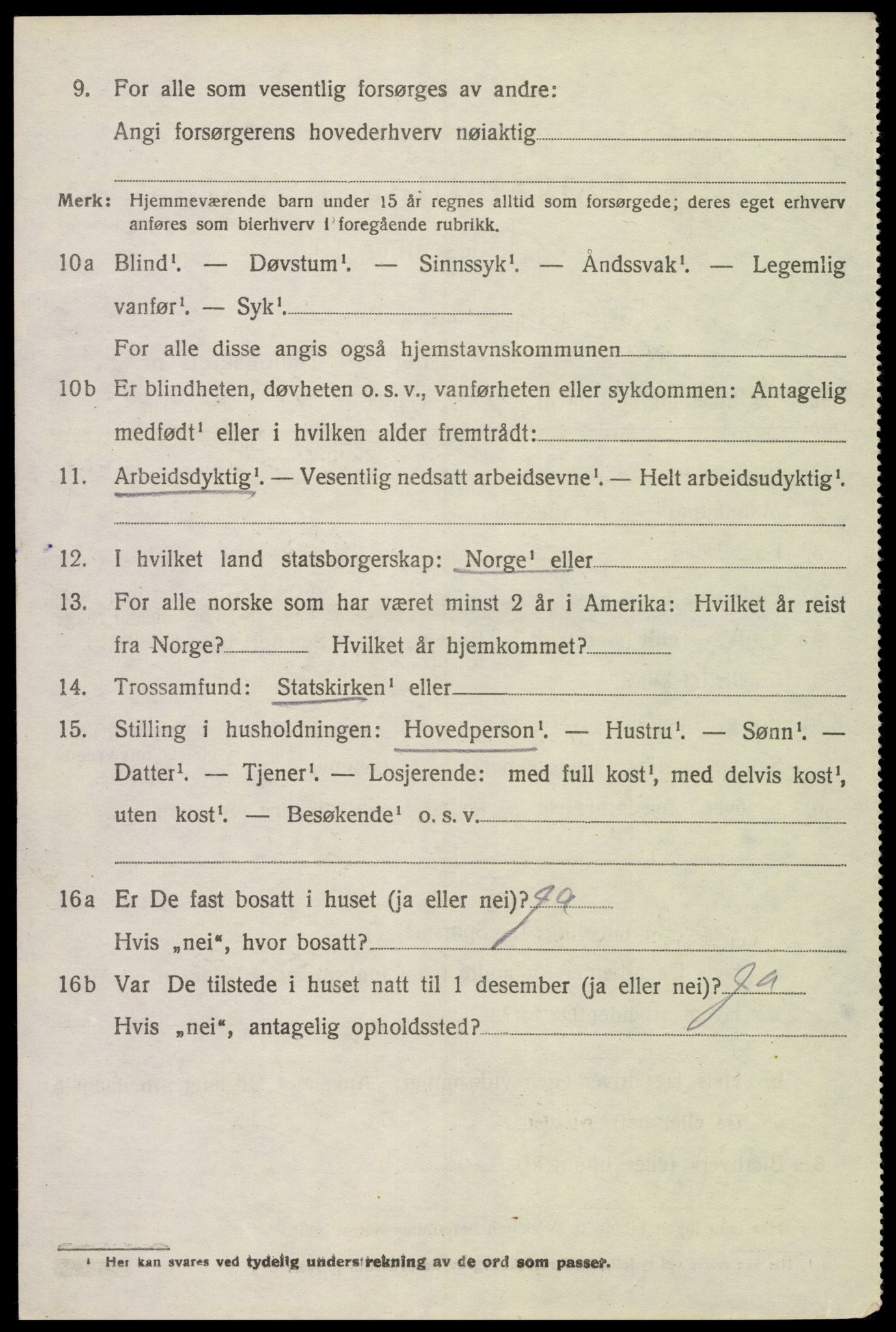 SAK, Folketelling 1920 for 1039 Herad herred, 1920, s. 485