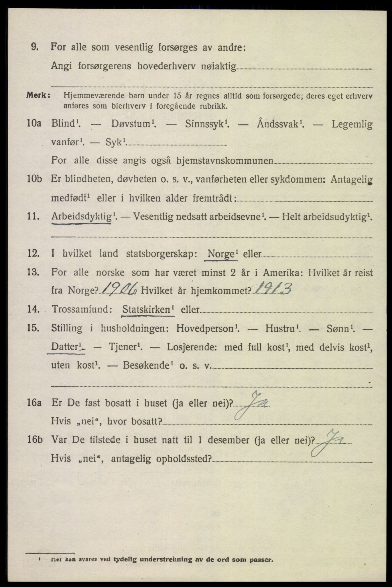 SAK, Folketelling 1920 for 1029 Sør-Audnedal herred, 1920, s. 5564