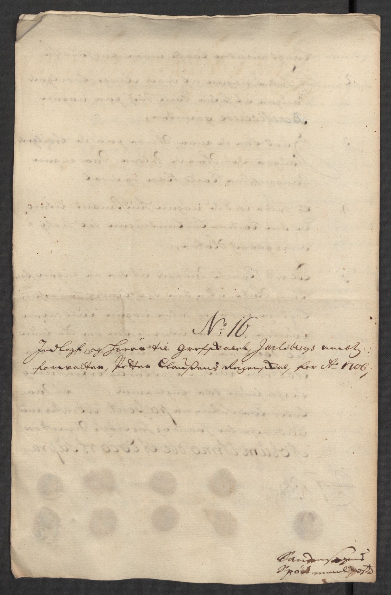 Rentekammeret inntil 1814, Reviderte regnskaper, Fogderegnskap, RA/EA-4092/R32/L1872: Fogderegnskap Jarlsberg grevskap, 1706-1707, s. 161