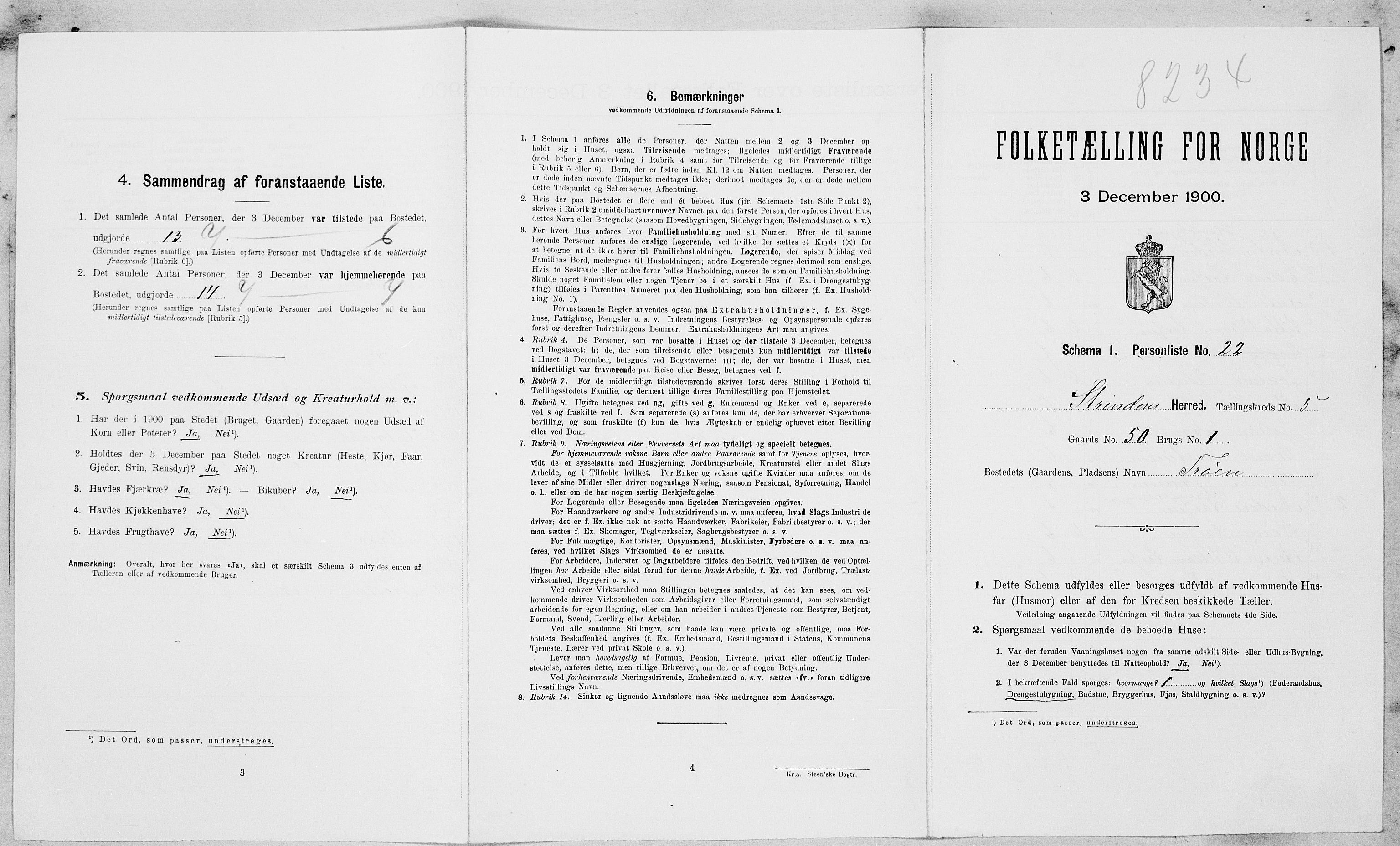 SAT, Folketelling 1900 for 1660 Strinda herred, 1900, s. 825