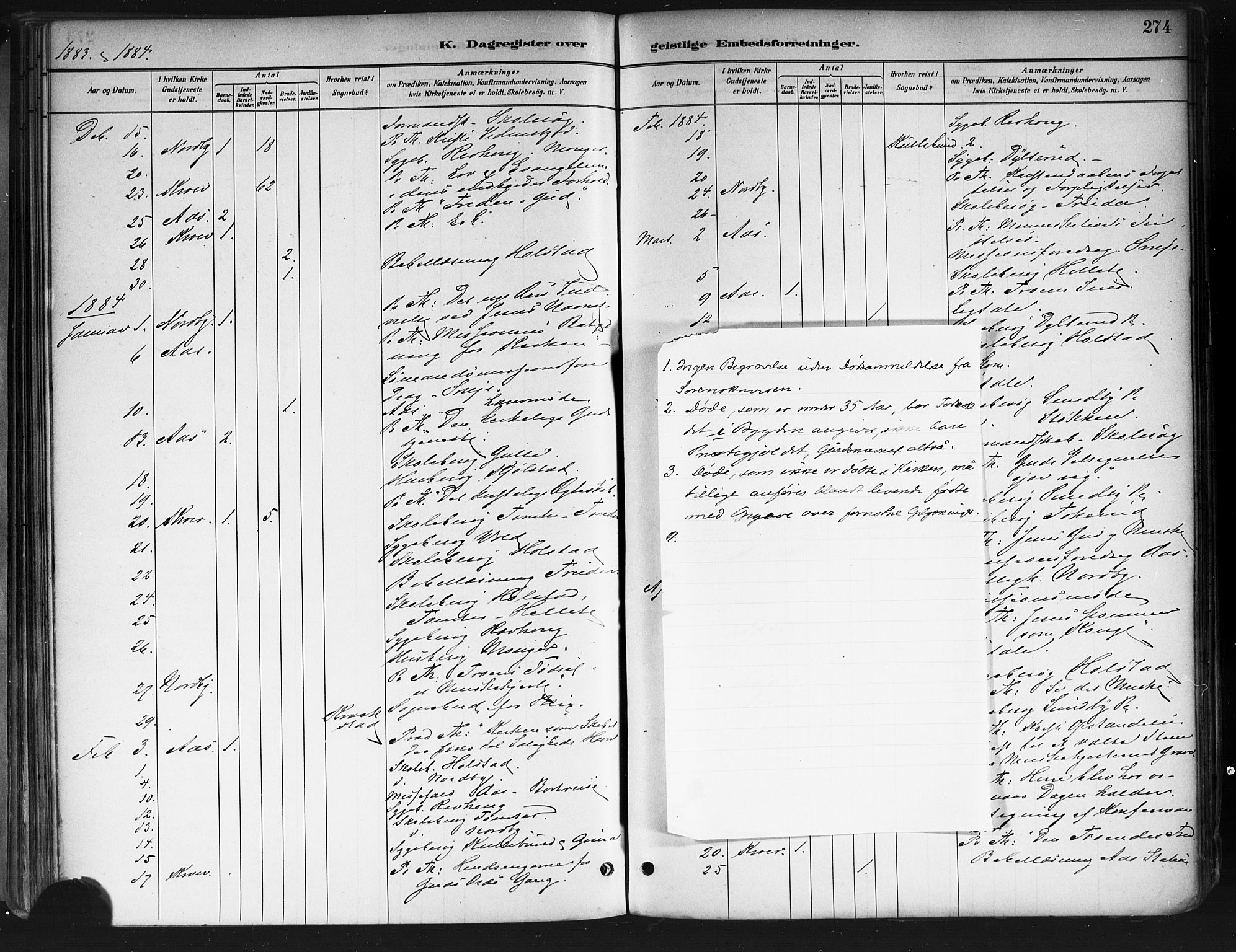 Ås prestekontor Kirkebøker, AV/SAO-A-10894/F/Fa/L0009: Ministerialbok nr. I 9, 1881-1900, s. 274