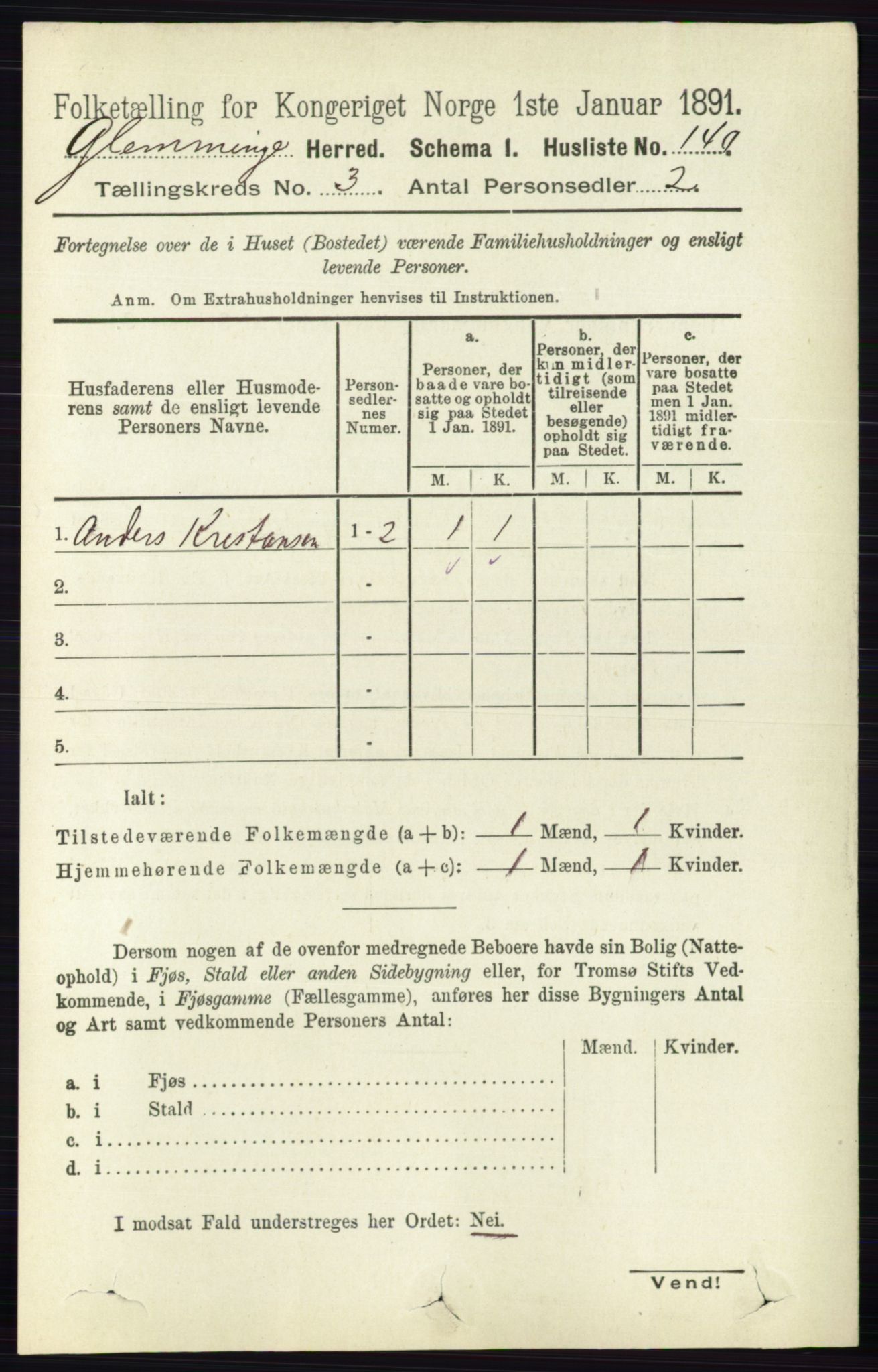 RA, Folketelling 1891 for 0132 Glemmen herred, 1891, s. 1935