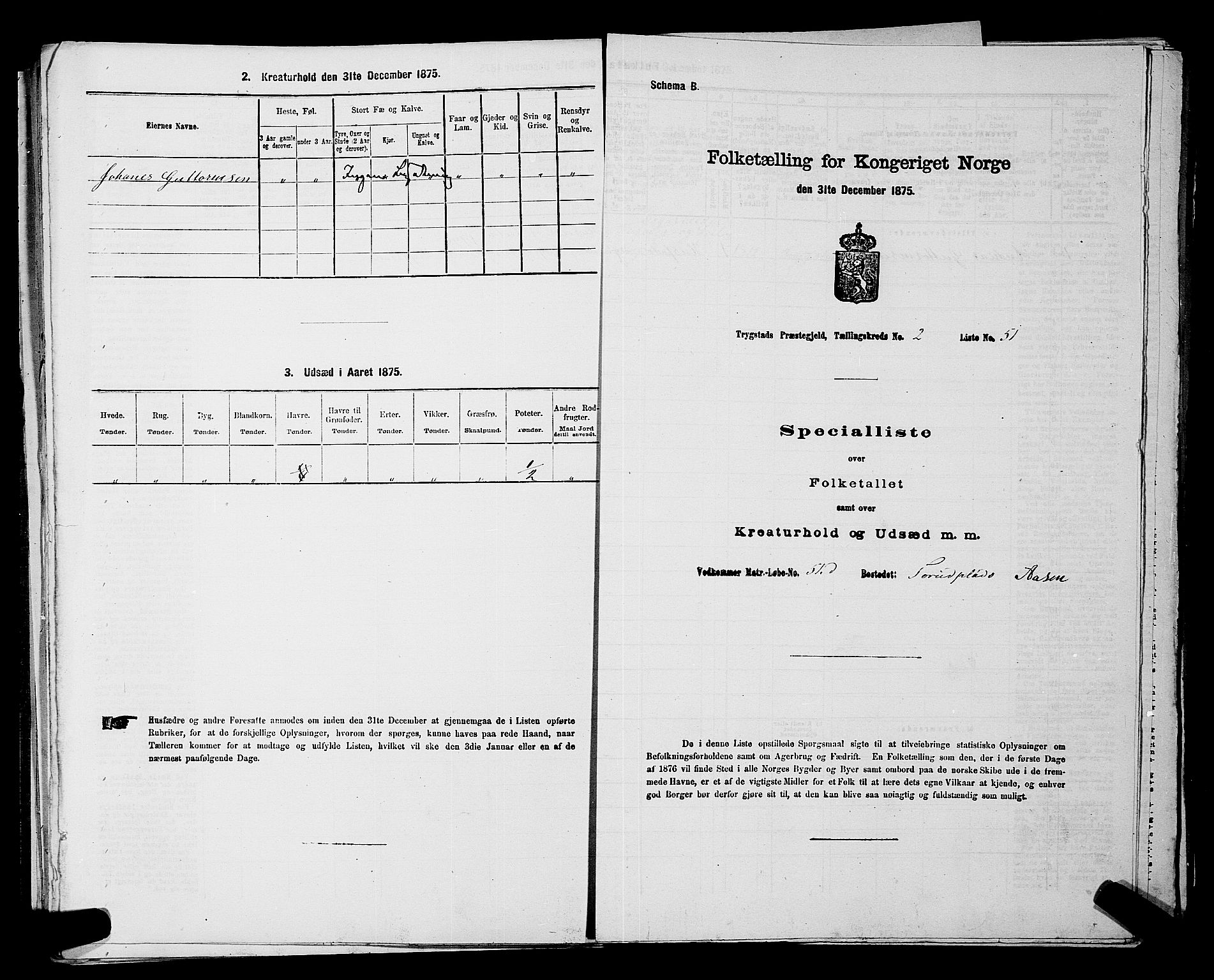 RA, Folketelling 1875 for 0122P Trøgstad prestegjeld, 1875, s. 271