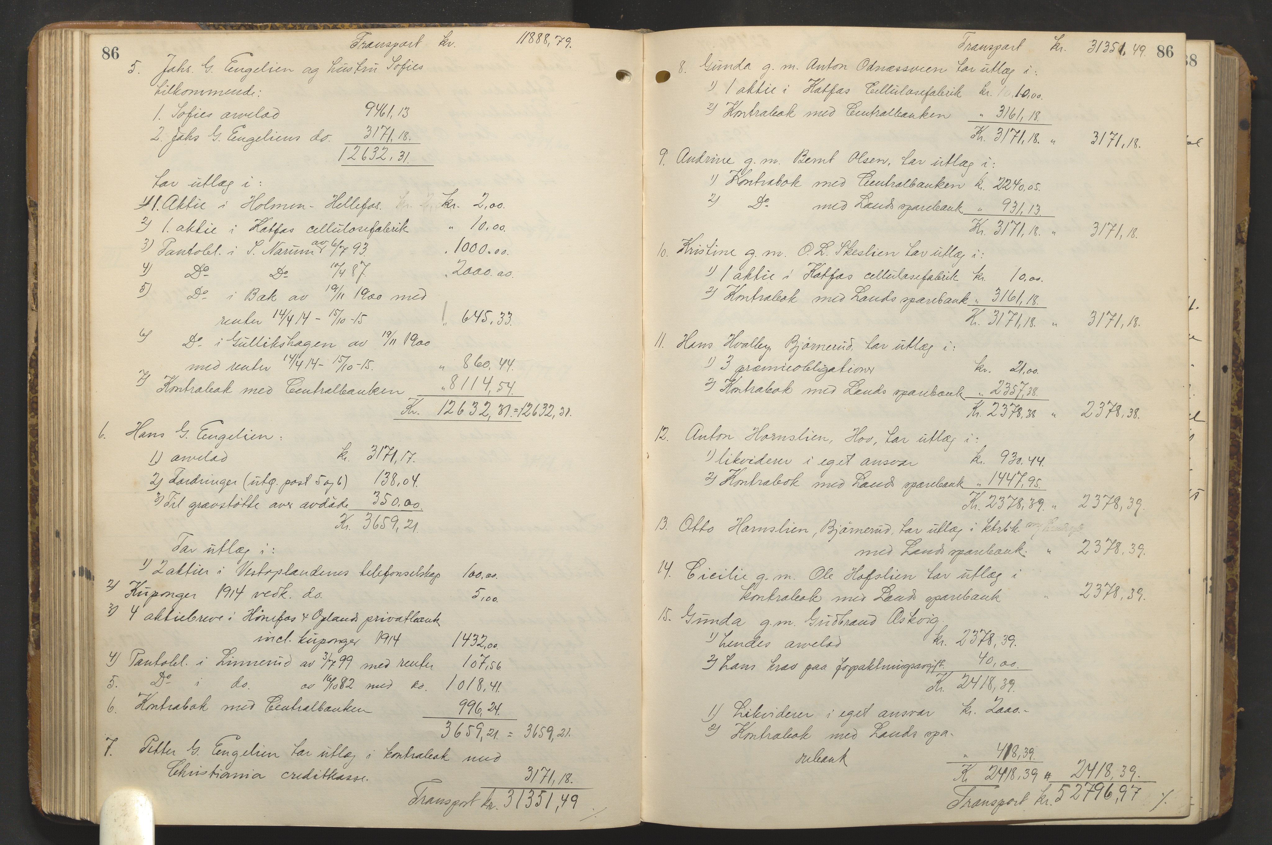 Hadeland og Land tingrett, AV/SAH-TING-010/J/Jd/L0005: Skifteutlodningsprotokoll, 1913-1924, s. 86