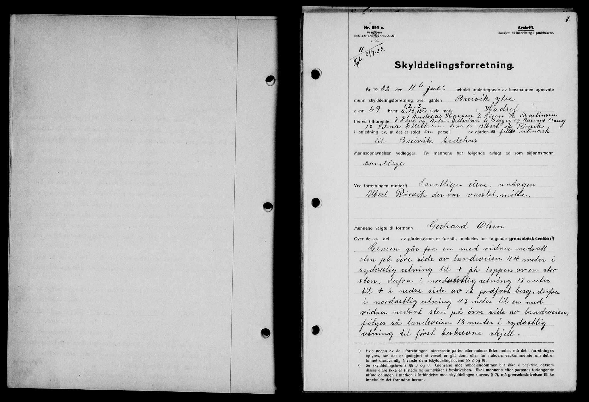 Vesterålen sorenskriveri, SAT/A-4180/1/2/2Ca/L0056: Pantebok nr. 49, 1932-1933, Tingl.dato: 21.07.1932