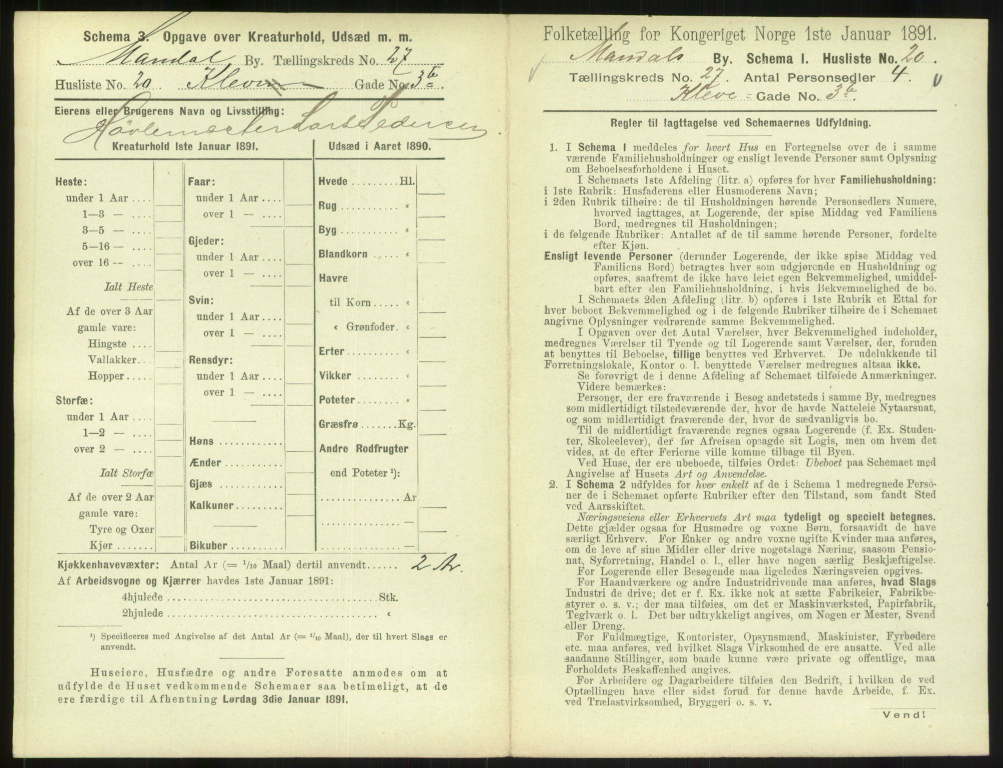 RA, Folketelling 1891 for 1002 Mandal ladested, 1891, s. 1233