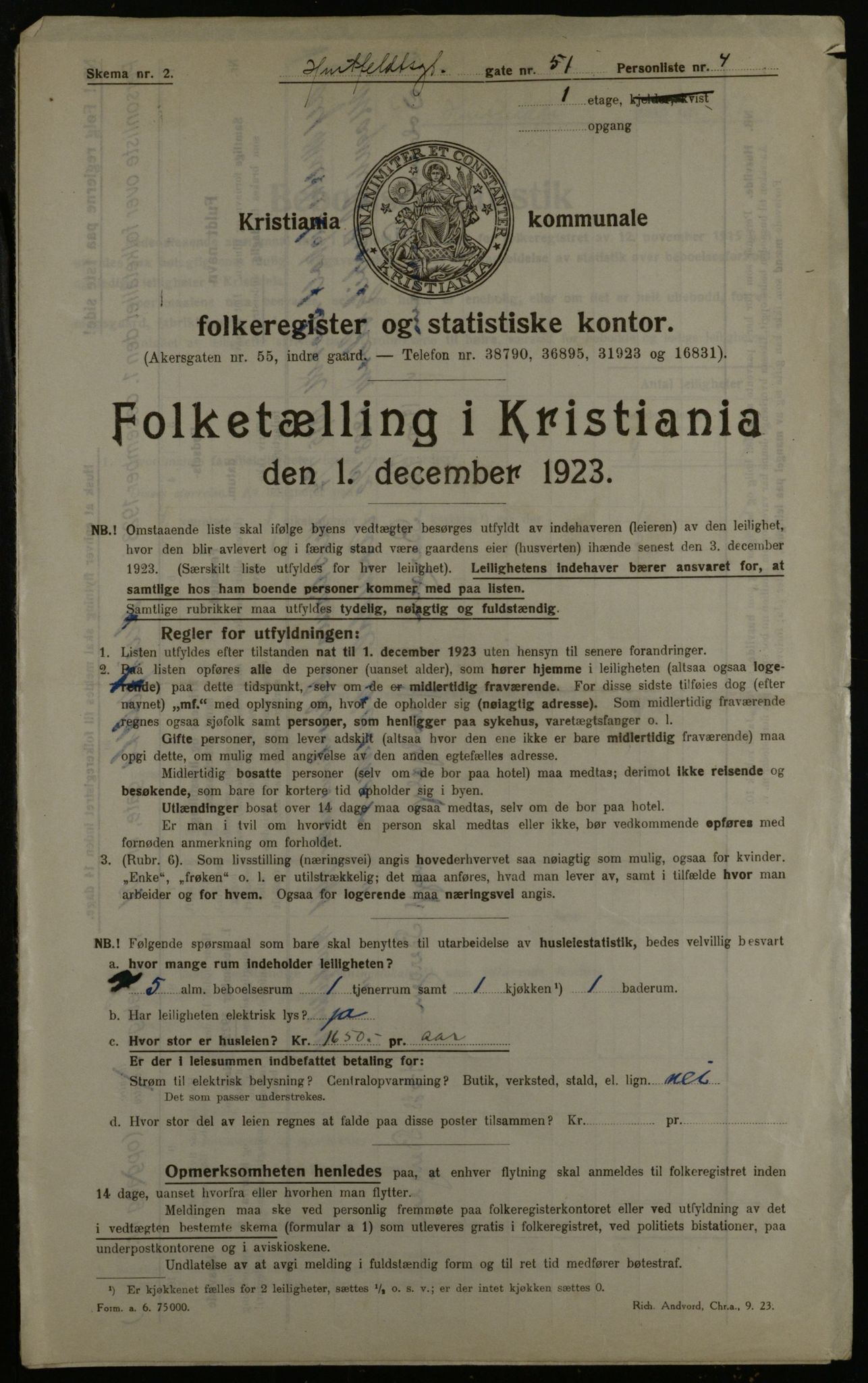 OBA, Kommunal folketelling 1.12.1923 for Kristiania, 1923, s. 47060