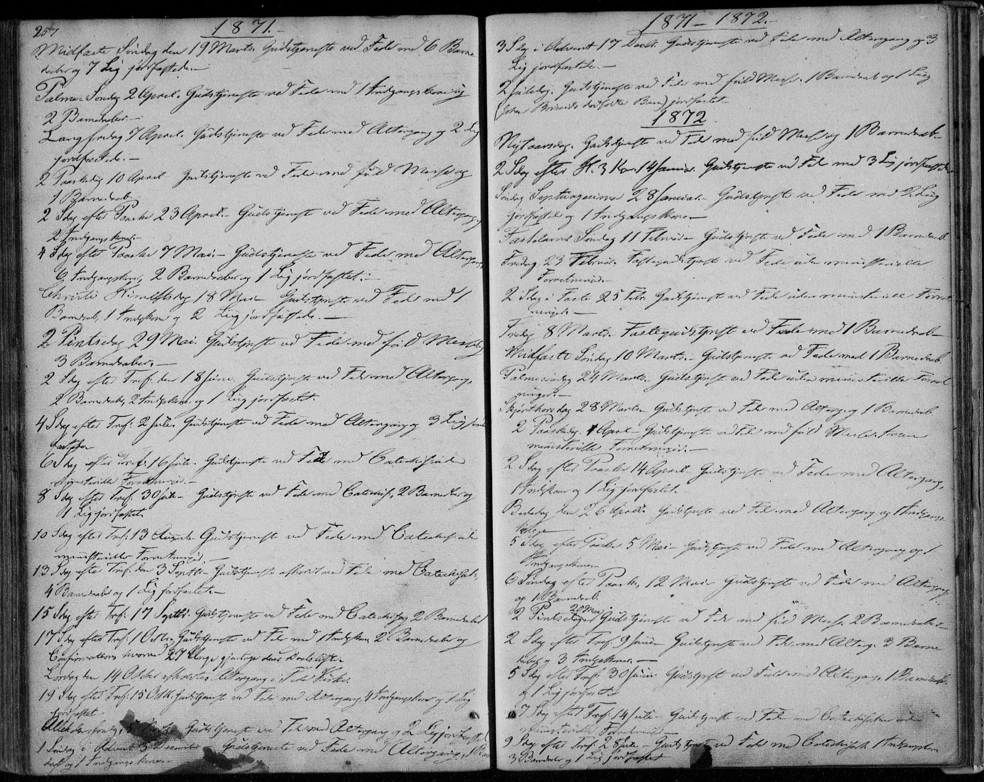 Kvinesdal sokneprestkontor, SAK/1111-0026/F/Fa/Faa/L0002: Ministerialbok nr. A 2, 1850-1876, s. 257