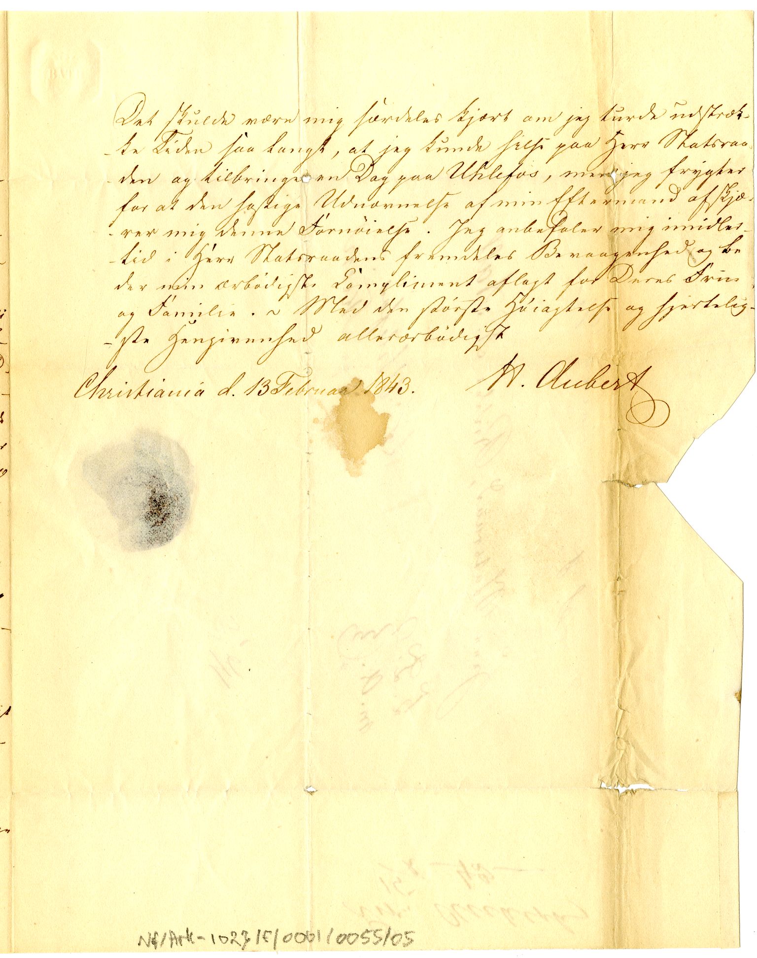 Diderik Maria Aalls brevsamling, NF/Ark-1023/F/L0001: D.M. Aalls brevsamling. A - B, 1738-1889, s. 648