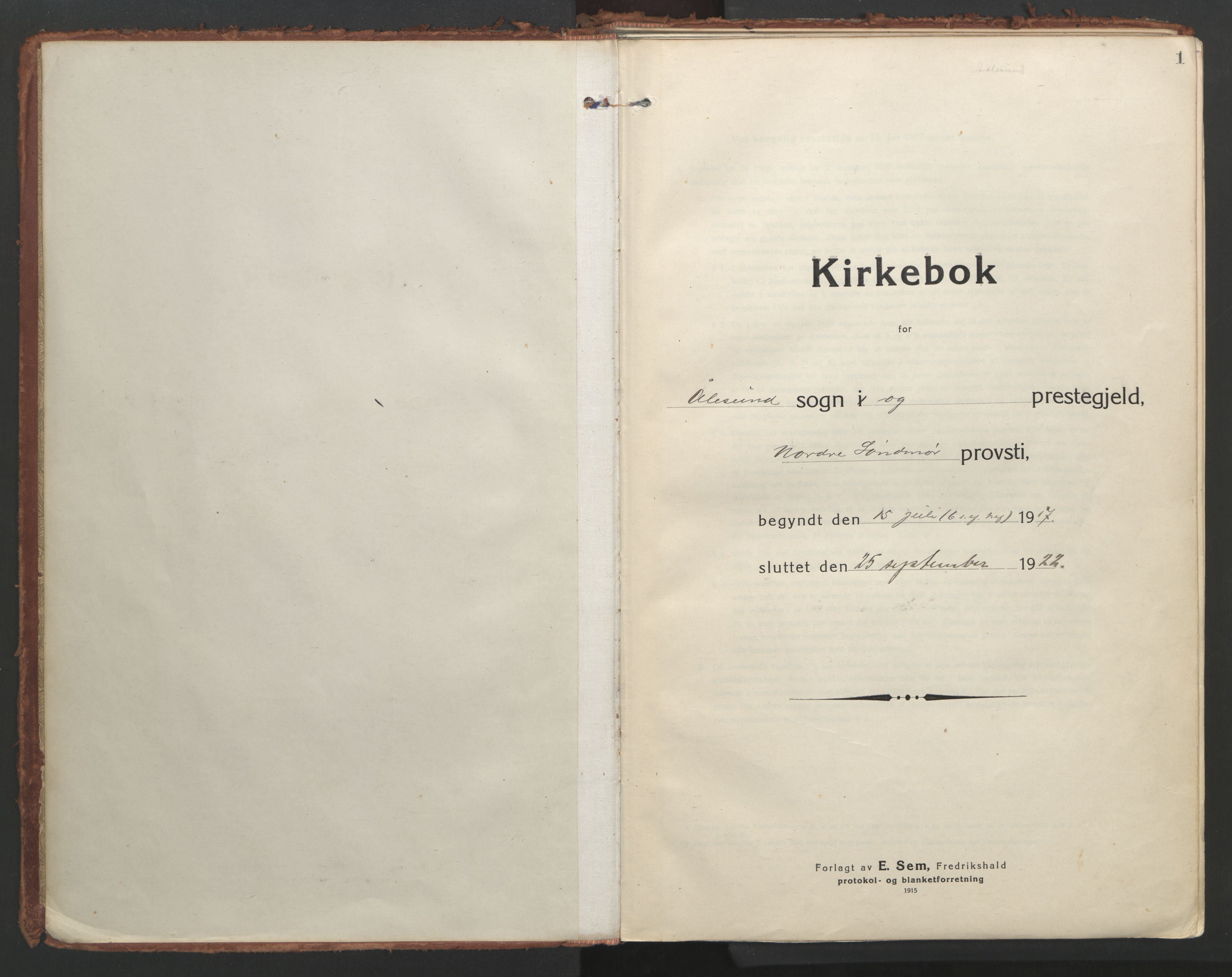 Ministerialprotokoller, klokkerbøker og fødselsregistre - Møre og Romsdal, SAT/A-1454/529/L0462: Ministerialbok nr. 529A12, 1917-1924