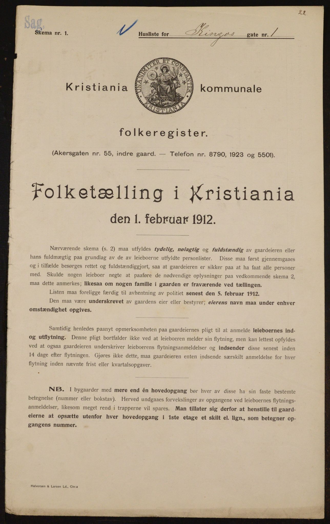 OBA, Kommunal folketelling 1.2.1912 for Kristiania, 1912, s. 49775