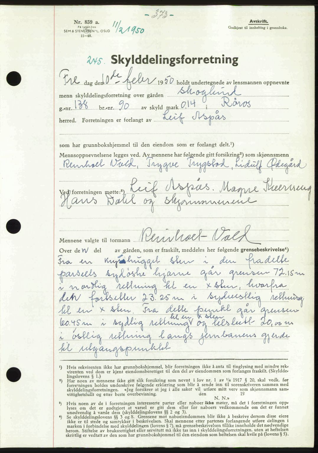 Gauldal sorenskriveri, SAT/A-0014/1/2/2C: Pantebok nr. A9, 1949-1950, Dagboknr: 245/1950