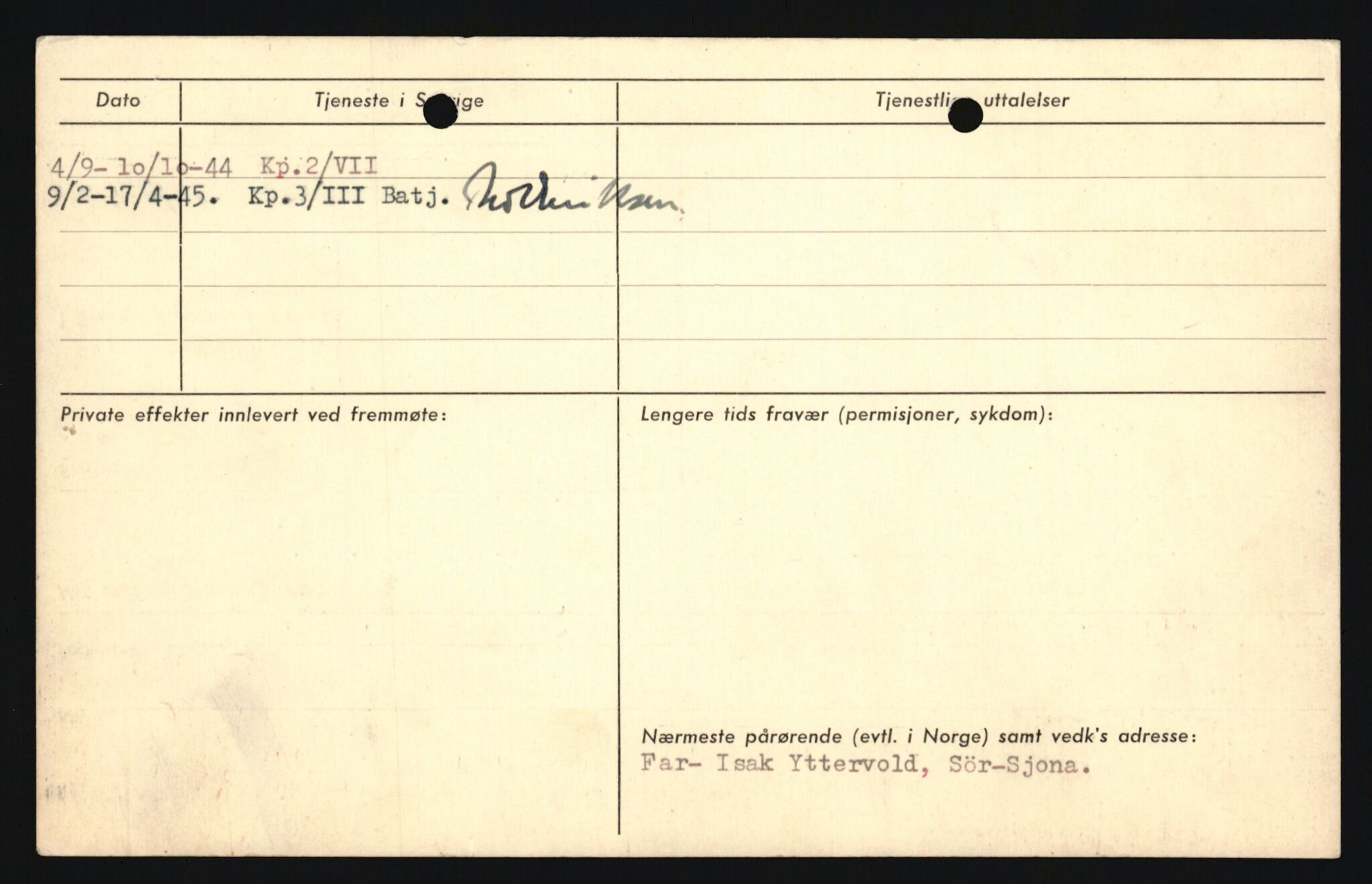 Forsvaret, Sør-Hålogaland landforsvar, AV/RA-RAFA-2552/P/Pa/L0302: Personellmapper for slettet personell, yrkesbefal og vernepliktig befal, født 1913-1916, 1932-1976, s. 464