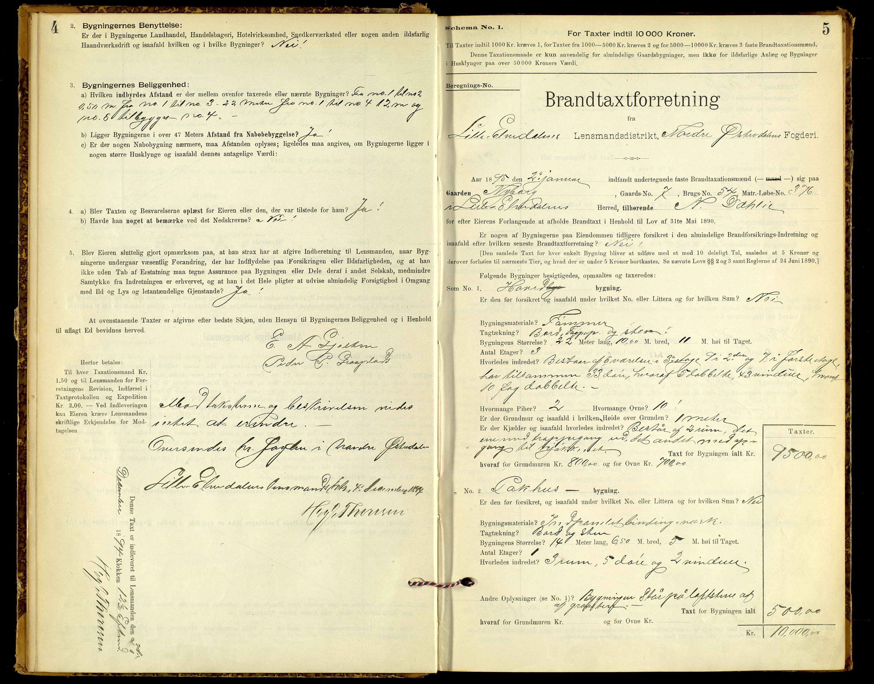 Norges Brannkasse, Alvdal og Folldal, AV/SAH-NBRANA-026/F/L0005: Branntakstprotokoll, 1894-1923, s. 4-5