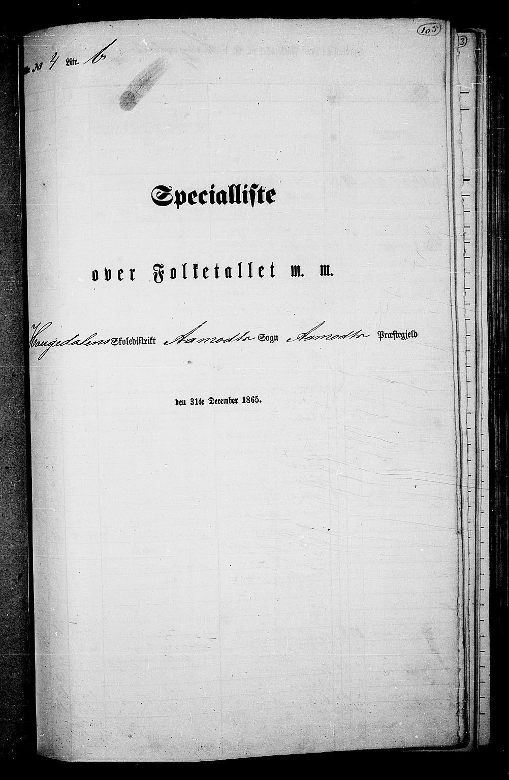 RA, Folketelling 1865 for 0429P Åmot prestegjeld, 1865, s. 97