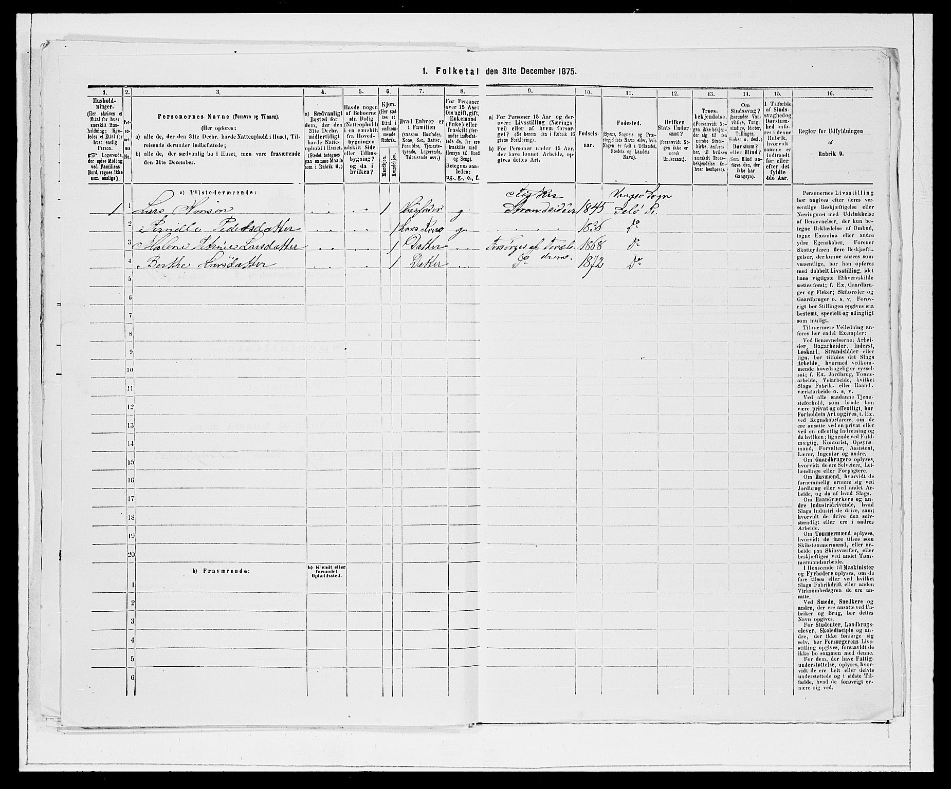 SAB, Folketelling 1875 for 1441P Selje prestegjeld, 1875, s. 457