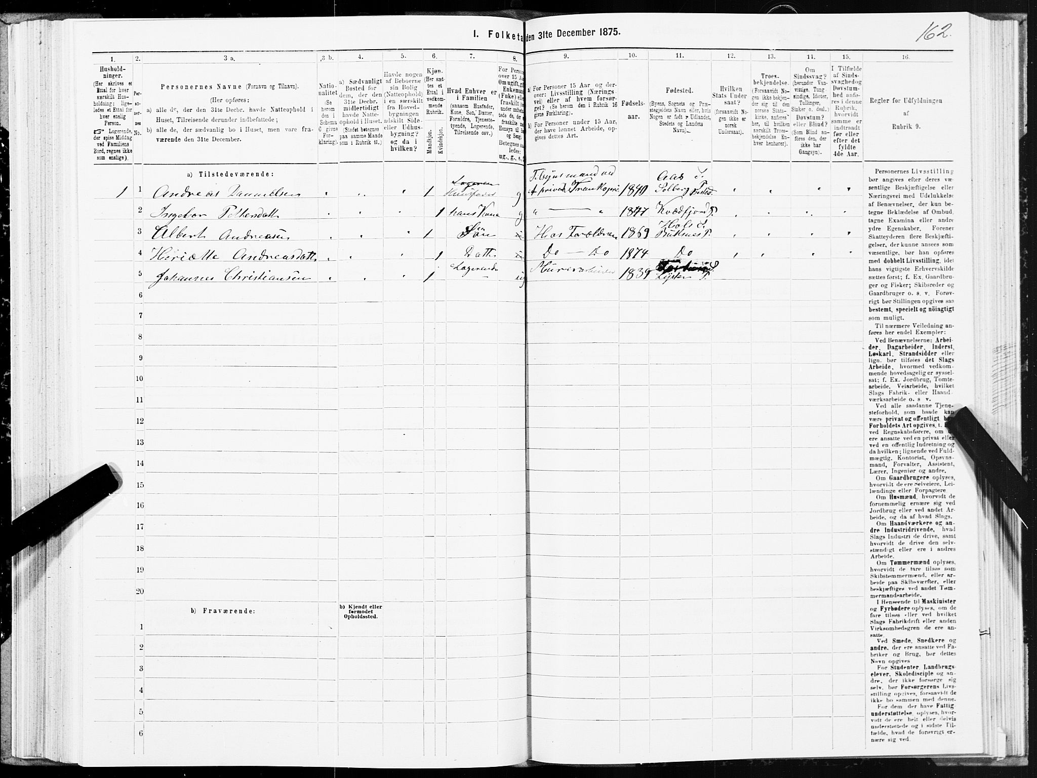 SAT, Folketelling 1875 for 1860P Buksnes prestegjeld, 1875, s. 3162