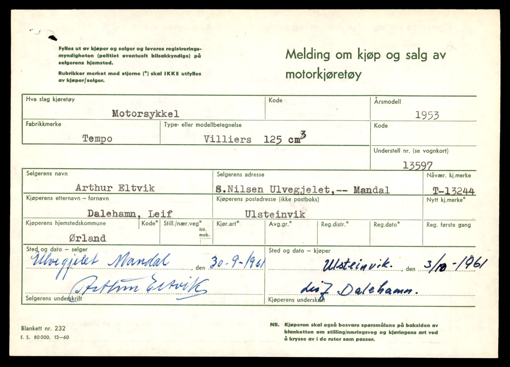 Møre og Romsdal vegkontor - Ålesund trafikkstasjon, AV/SAT-A-4099/F/Fe/L0038: Registreringskort for kjøretøy T 13180 - T 13360, 1927-1998, s. 1081