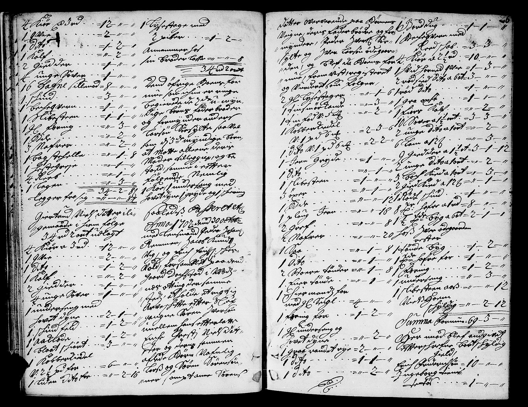 Romsdal sorenskriveri, AV/SAT-A-4149/1/3/3A/L0004: Skifteprotokoll, 1702-1706, s. 25b-26a