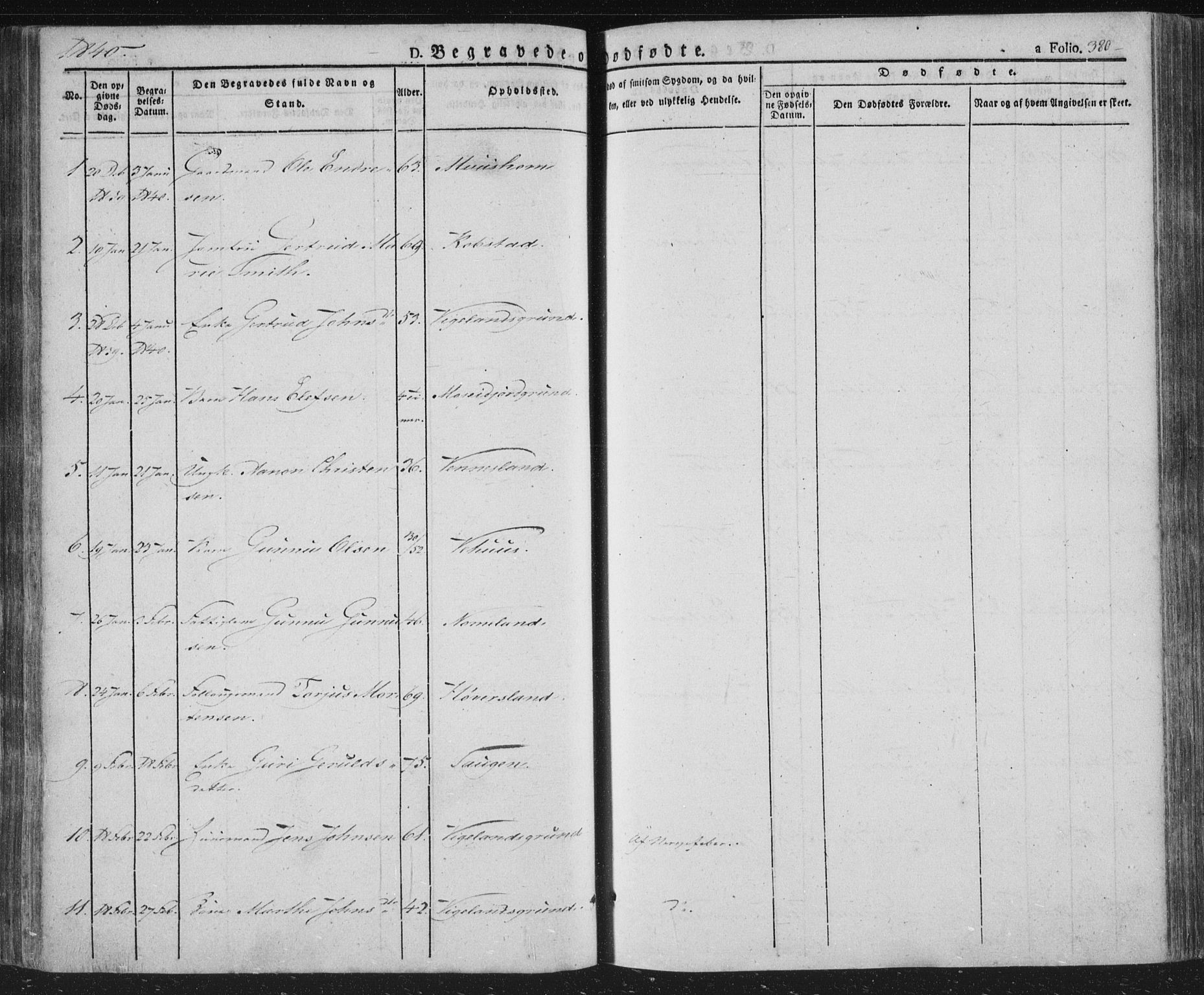 Vennesla sokneprestkontor, AV/SAK-1111-0045/Fa/Fac/L0004: Ministerialbok nr. A 4, 1834-1855, s. 380