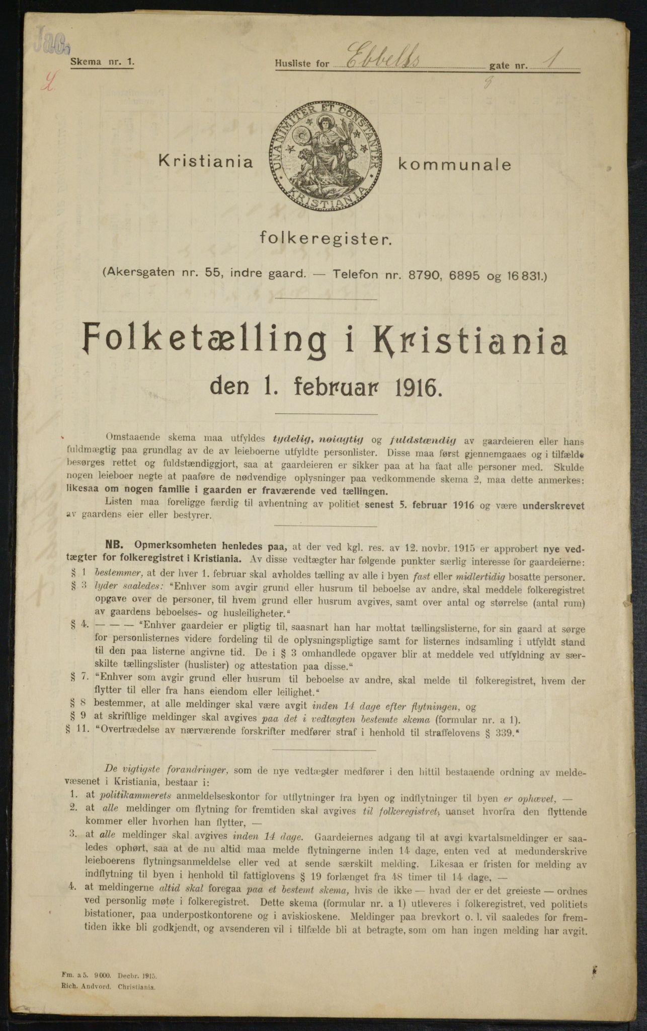 OBA, Kommunal folketelling 1.2.1916 for Kristiania, 1916, s. 18181