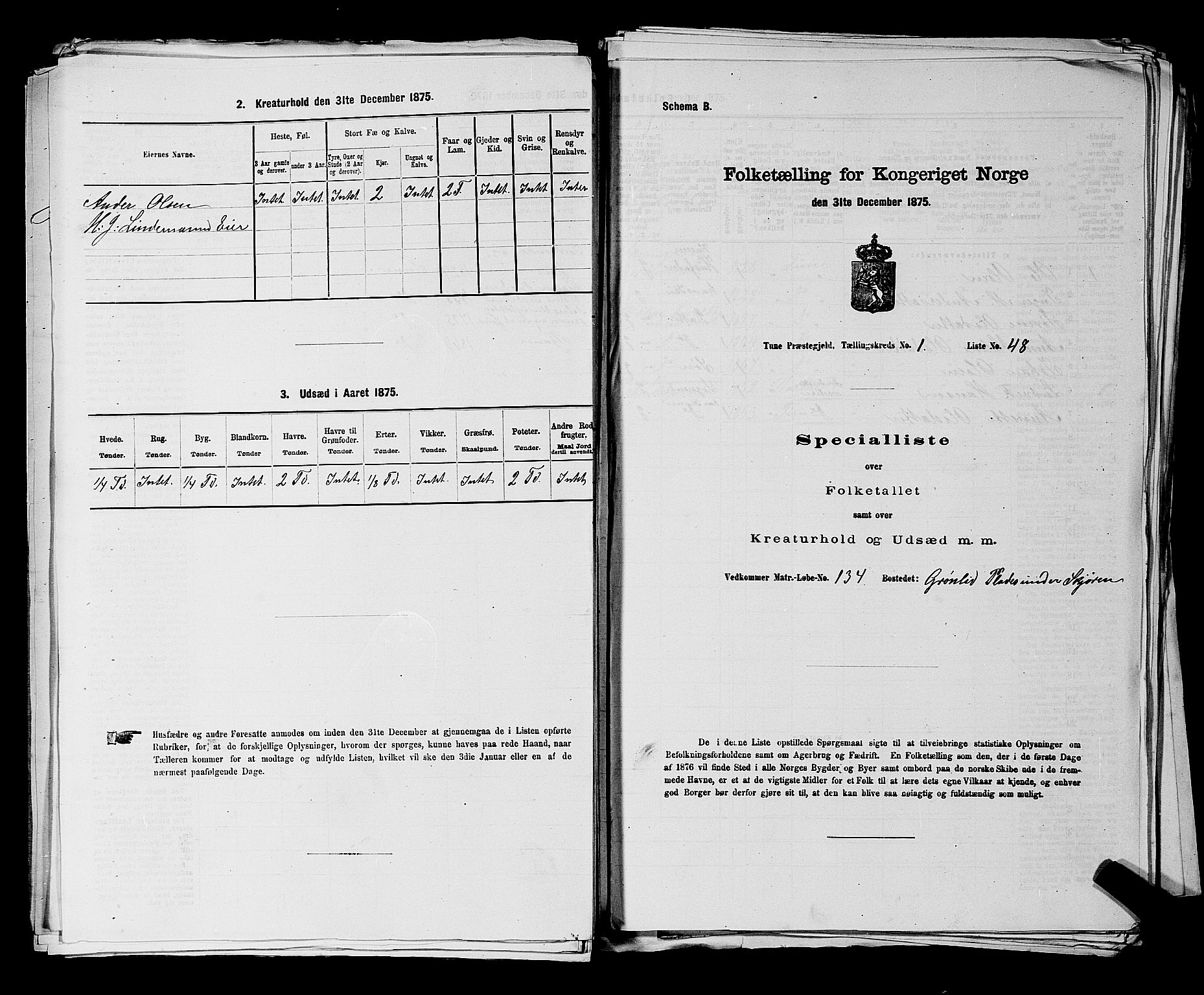 RA, Folketelling 1875 for 0130P Tune prestegjeld, 1875, s. 152