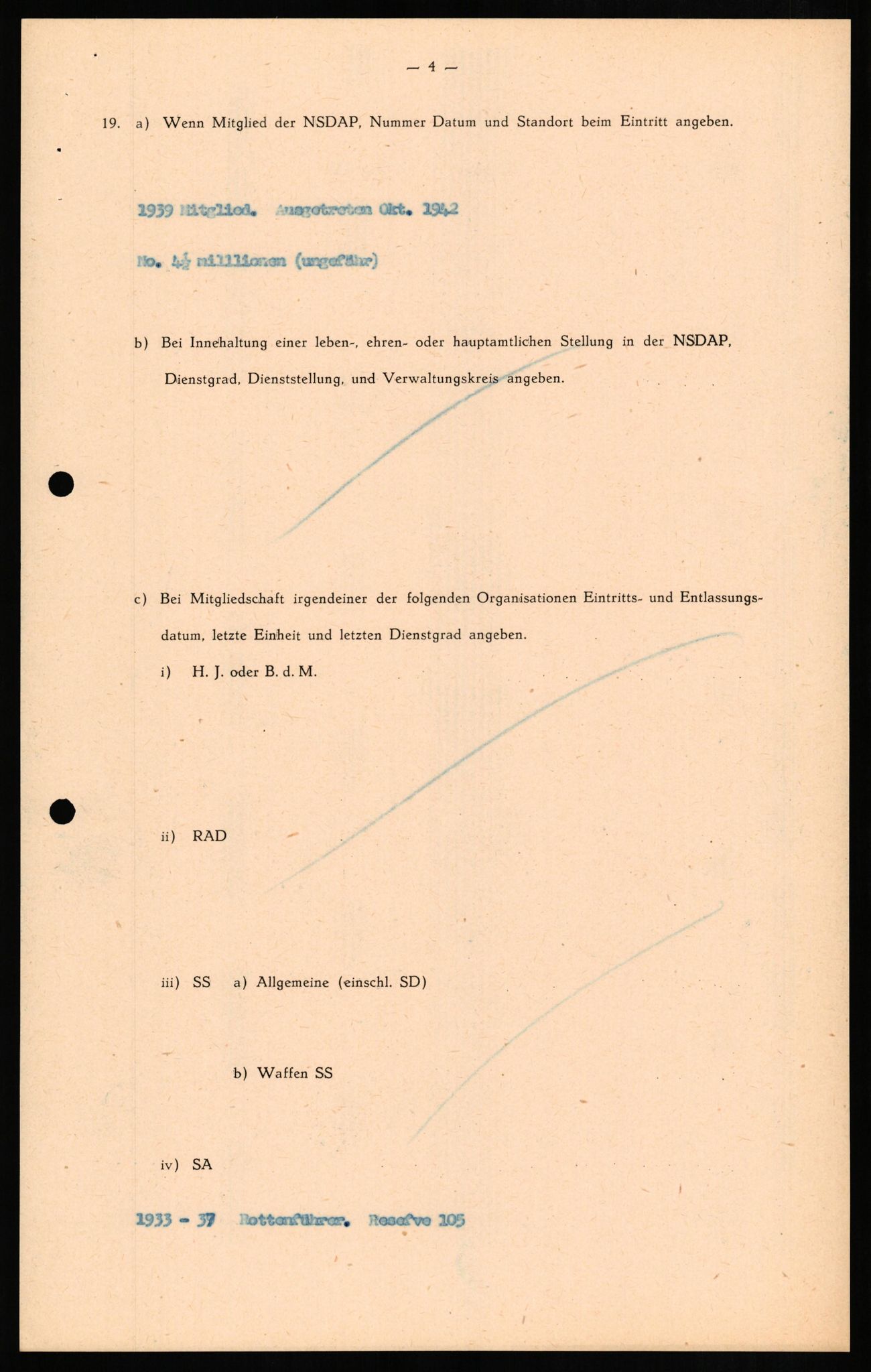 Forsvaret, Forsvarets overkommando II, AV/RA-RAFA-3915/D/Db/L0013: CI Questionaires. Tyske okkupasjonsstyrker i Norge. Tyskere., 1945-1946, s. 74