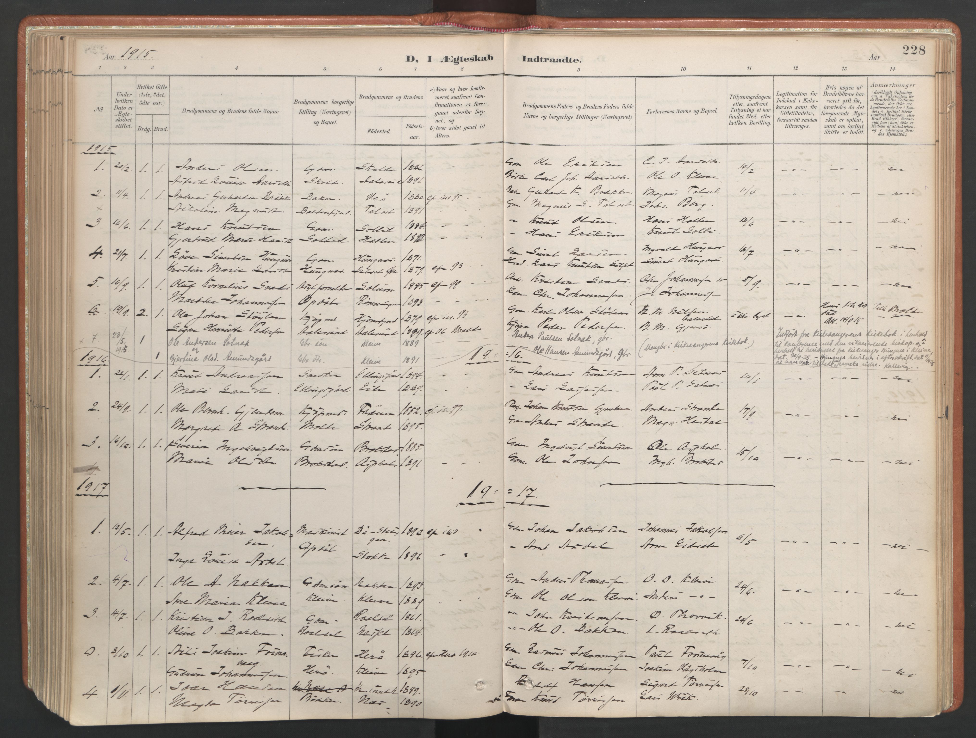 Ministerialprotokoller, klokkerbøker og fødselsregistre - Møre og Romsdal, AV/SAT-A-1454/557/L0682: Ministerialbok nr. 557A04, 1887-1970, s. 228