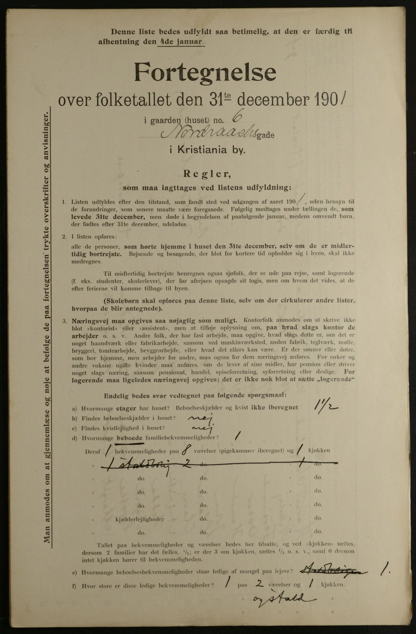 OBA, Kommunal folketelling 31.12.1901 for Kristiania kjøpstad, 1901, s. 11253