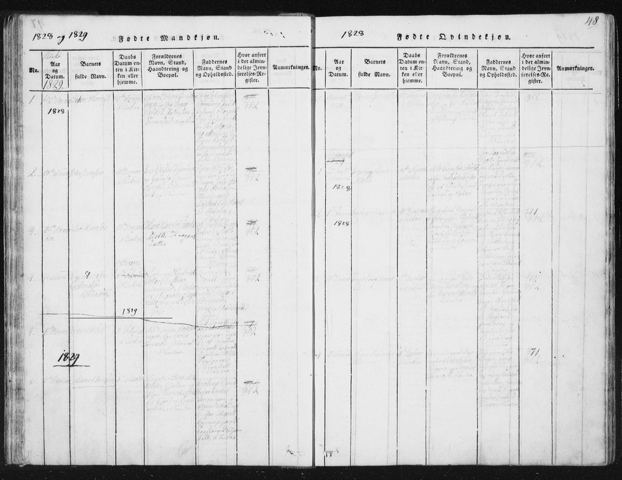 Ministerialprotokoller, klokkerbøker og fødselsregistre - Sør-Trøndelag, SAT/A-1456/665/L0770: Ministerialbok nr. 665A05, 1817-1829, s. 48