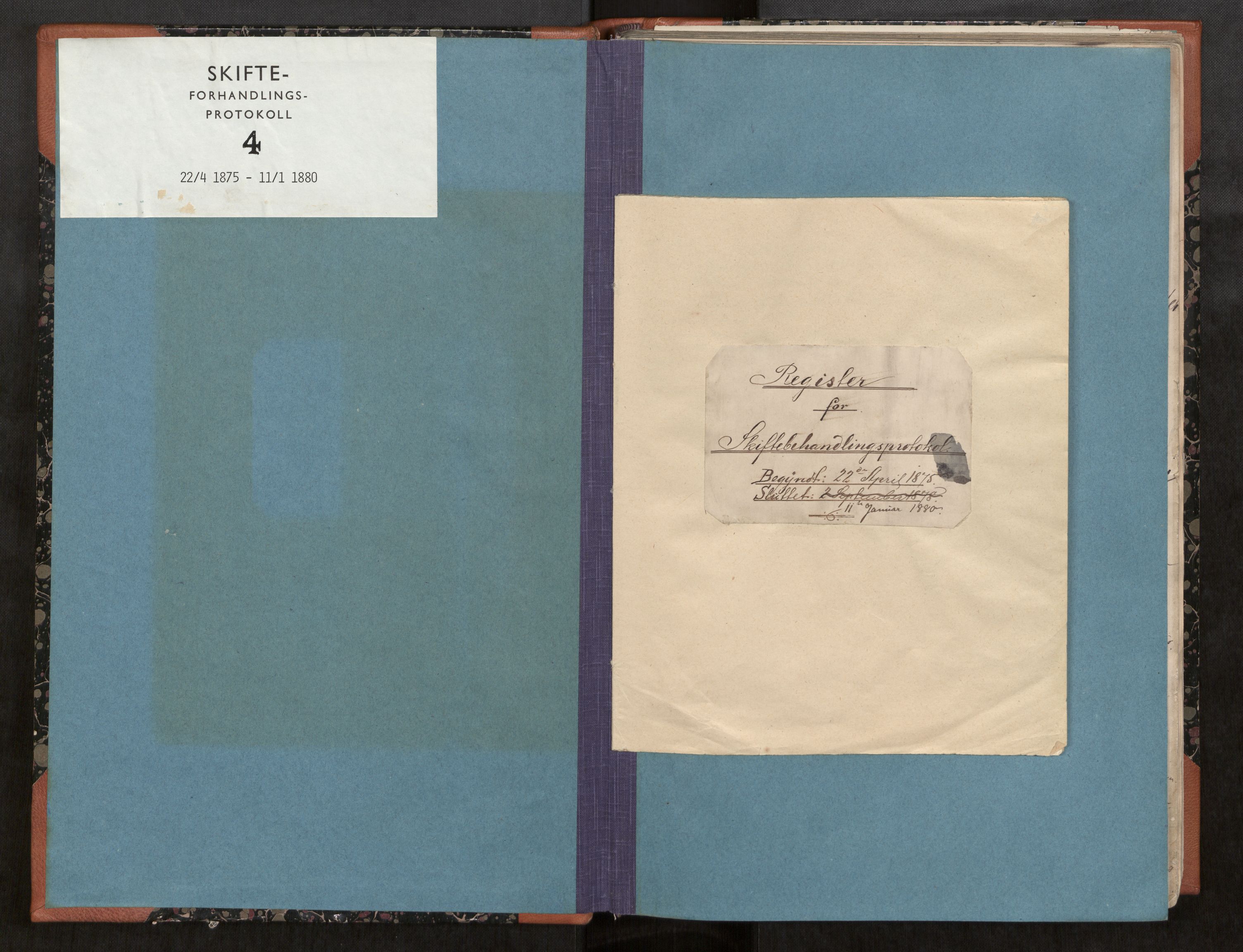Namdal sorenskriveri, SAT/A-4133/1/3/3B/L0004: Skiftebehandlingsprotokoll, 1875-1880