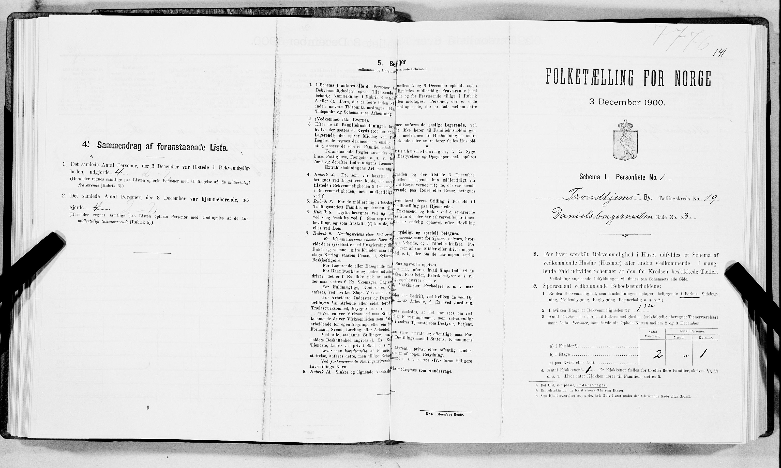 SAT, Folketelling 1900 for 1601 Trondheim kjøpstad, 1900, s. 3205