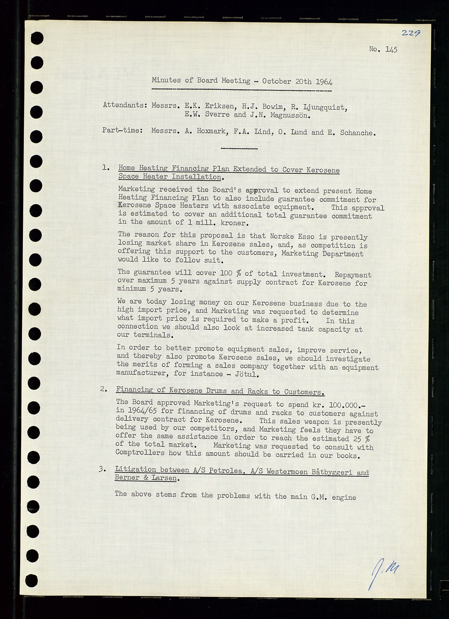 Pa 0982 - Esso Norge A/S, AV/SAST-A-100448/A/Aa/L0001/0004: Den administrerende direksjon Board minutes (styrereferater) / Den administrerende direksjon Board minutes (styrereferater), 1963-1964, s. 31