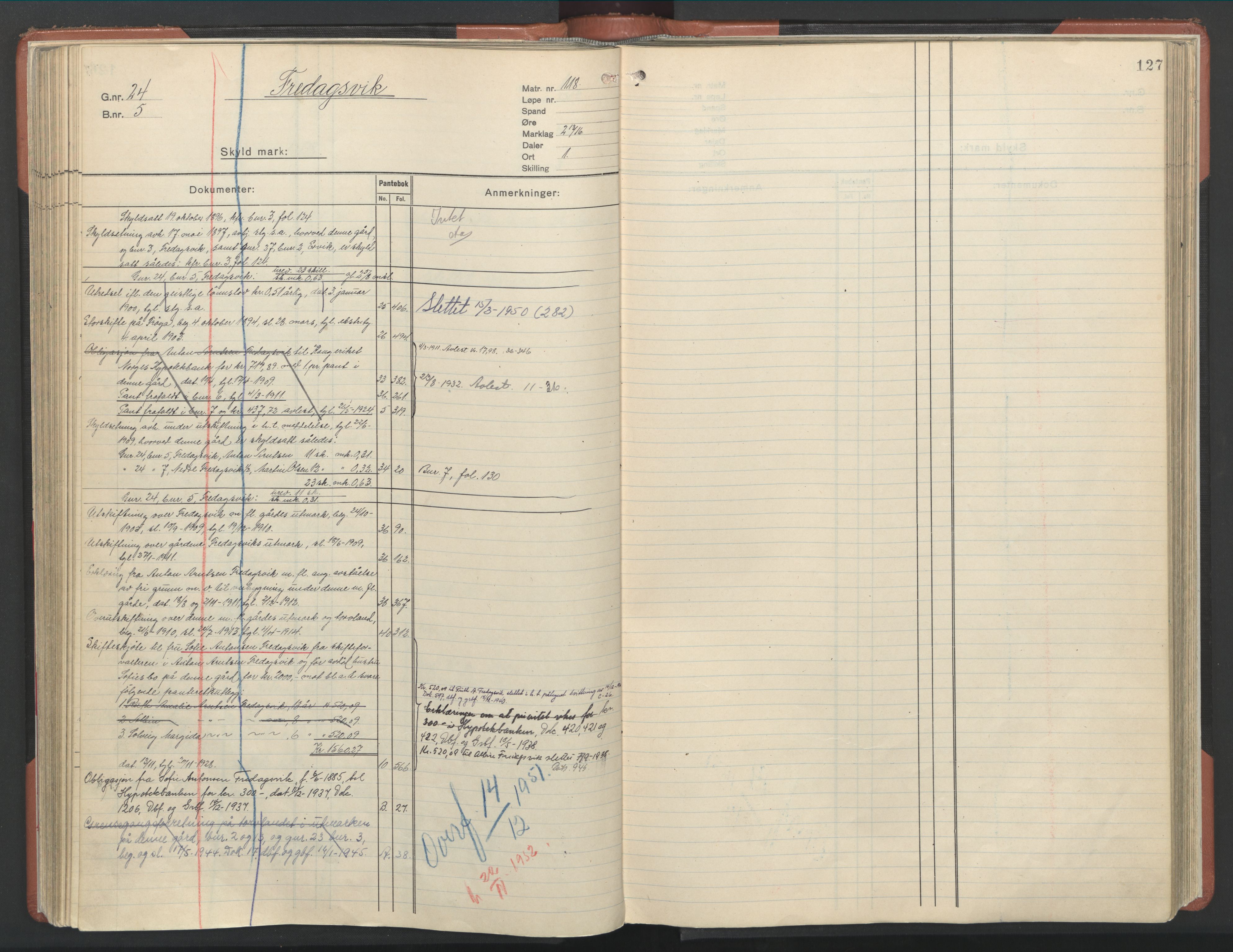 Hitra sorenskriveri, AV/SAT-A-0018/2/2A/L0005: Panteregister nr. 5, s. 127