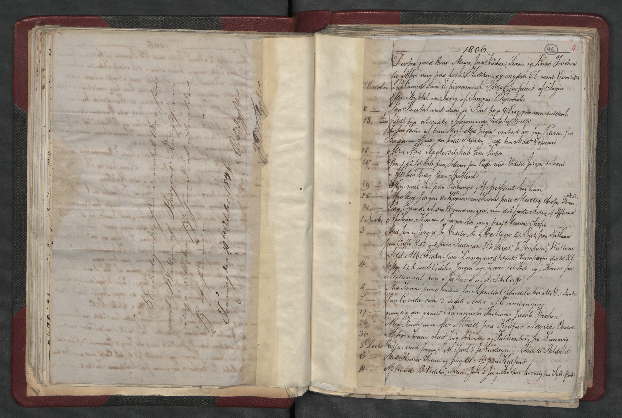 Meltzer, Fredrik, AV/RA-PA-0028/F/L0001: Dagbok for årene 1796-1808, 1811, 1817, 1796-1817, s. 45b-46a
