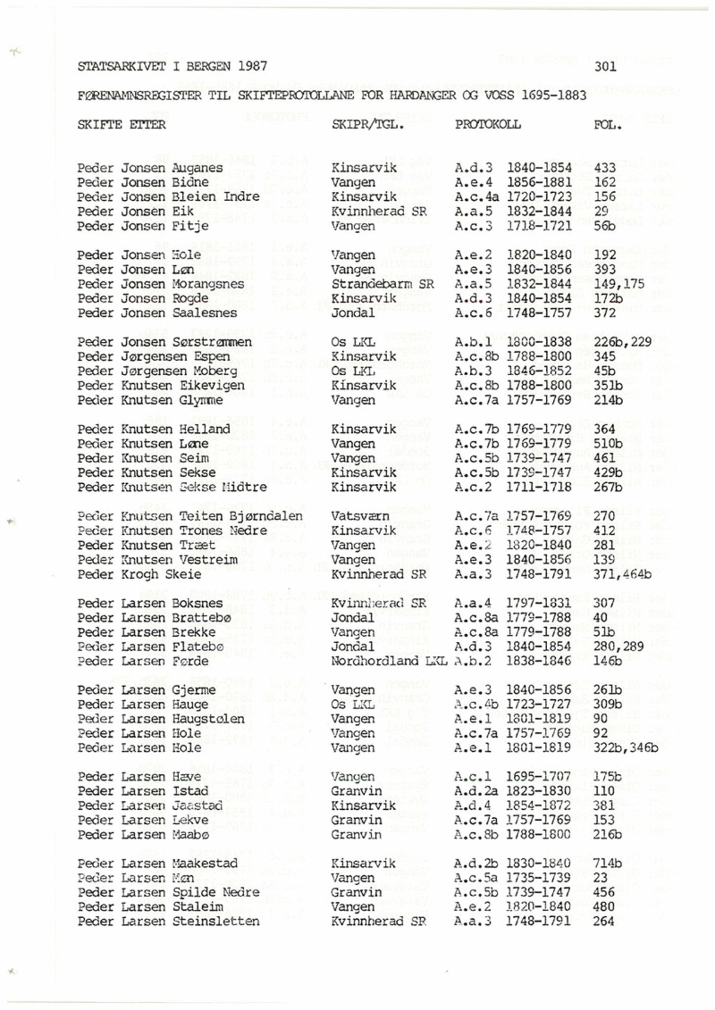 Hardanger og Voss sorenskriveri, AV/SAB-A-2501/4, 1695-1883, s. 301