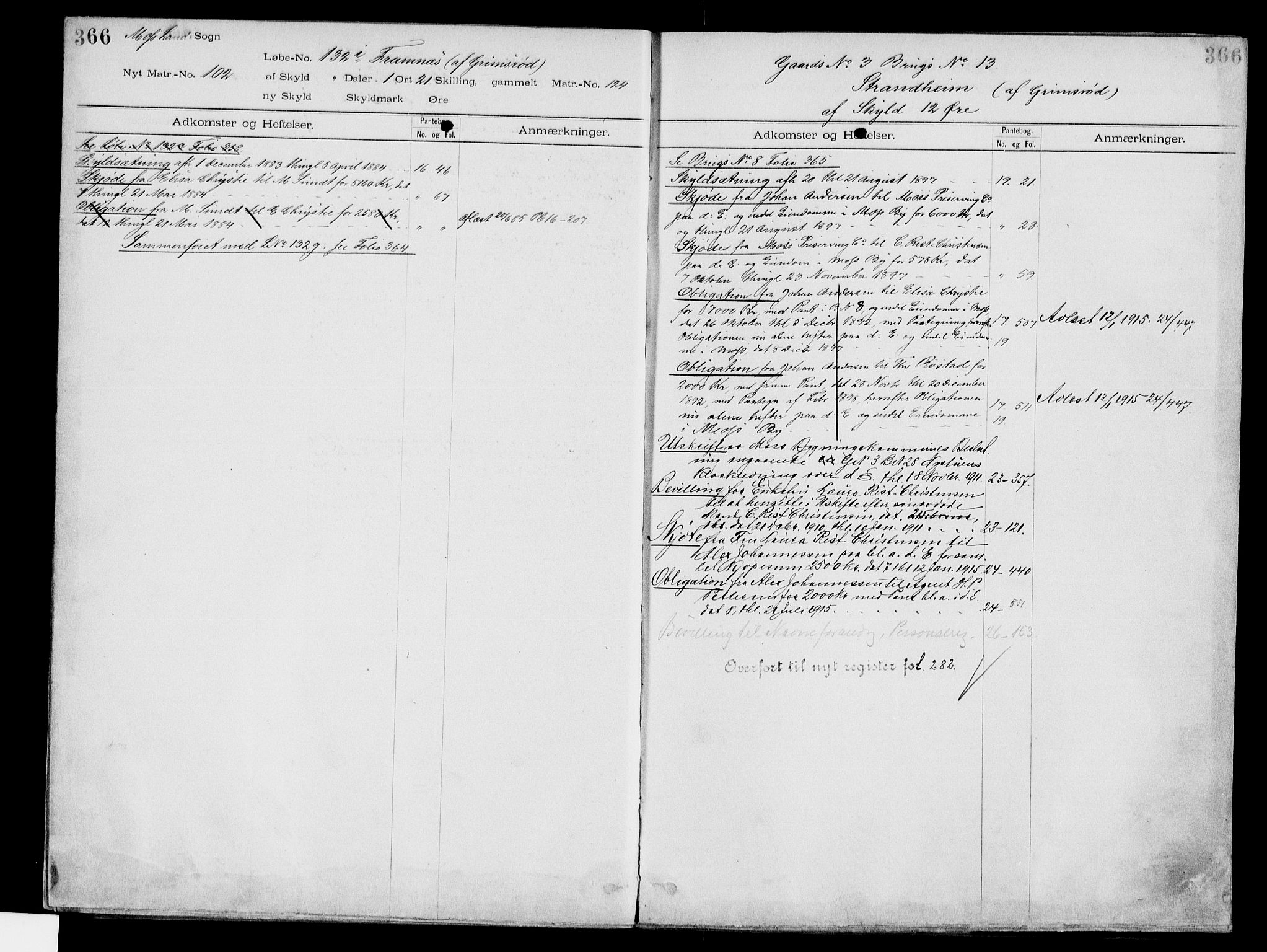 Moss sorenskriveri, SAO/A-10168: Panteregister nr. IV 3b, 1769-1926, s. 366