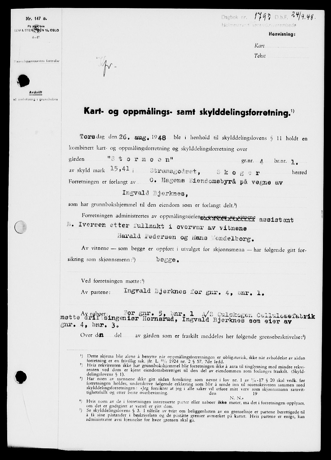 Holmestrand sorenskriveri, SAKO/A-67/G/Ga/Gaa/L0064: Pantebok nr. A-64, 1948-1948, Dagboknr: 1793/1948