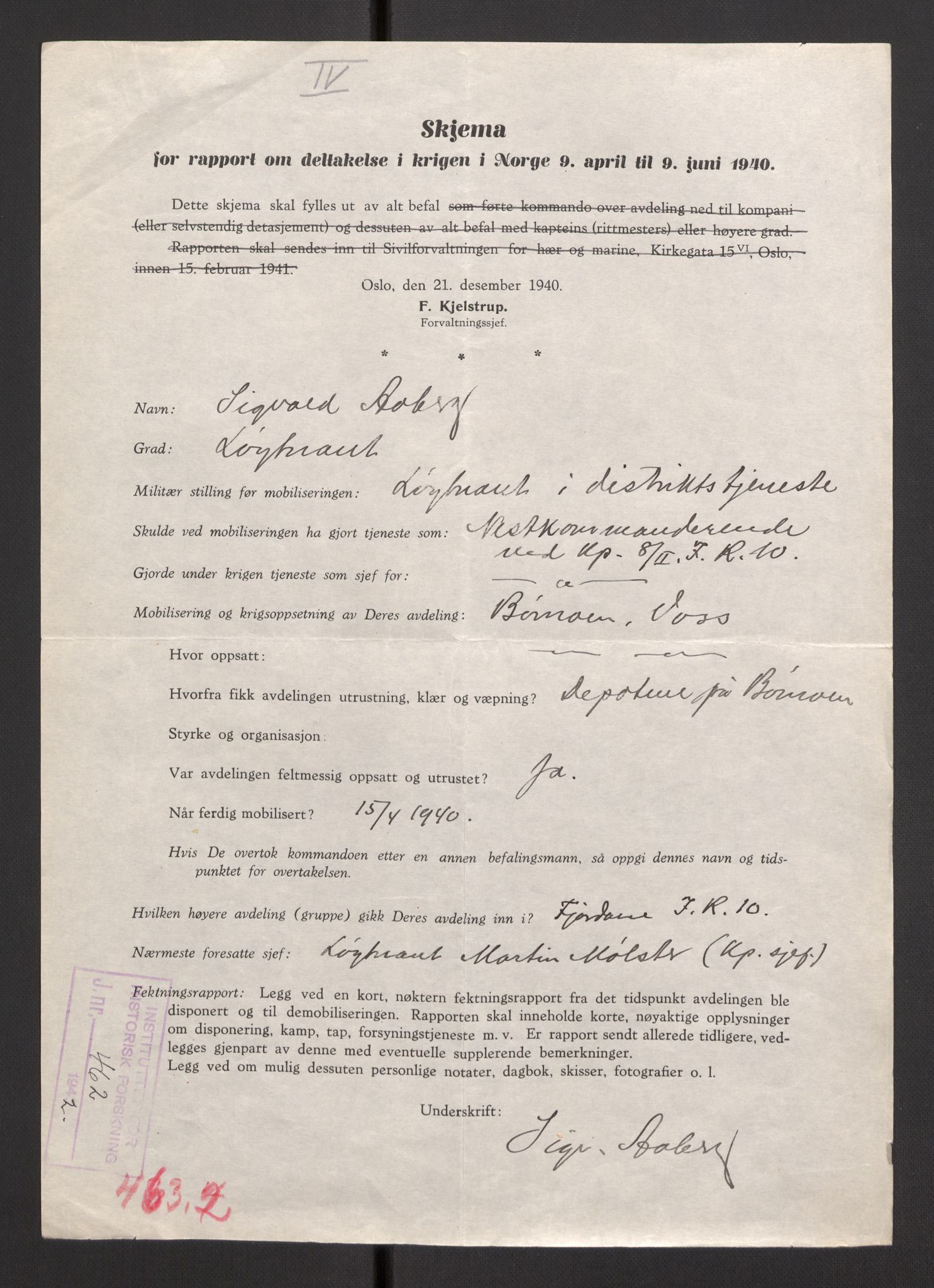 Forsvaret, Forsvarets krigshistoriske avdeling, AV/RA-RAFA-2017/Y/Yb/L0107: II-C-11-460-464  -  4. Divisjon., 1940, s. 487