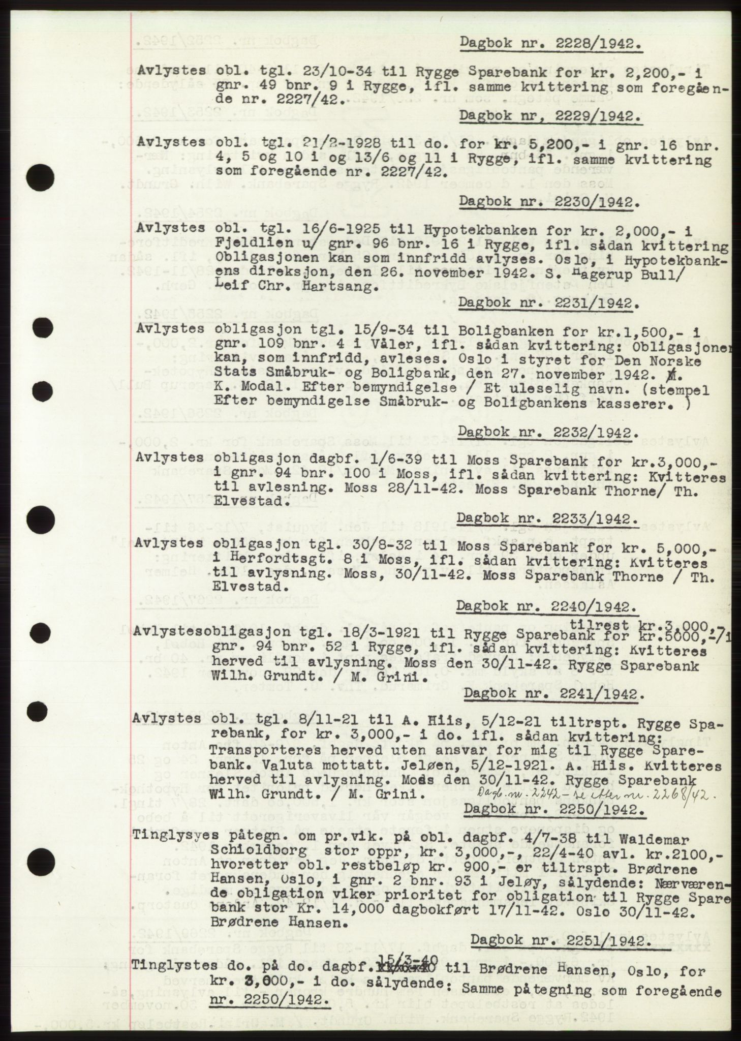 Moss sorenskriveri, SAO/A-10168: Pantebok nr. C10, 1938-1950, Dagboknr: 2228/1942