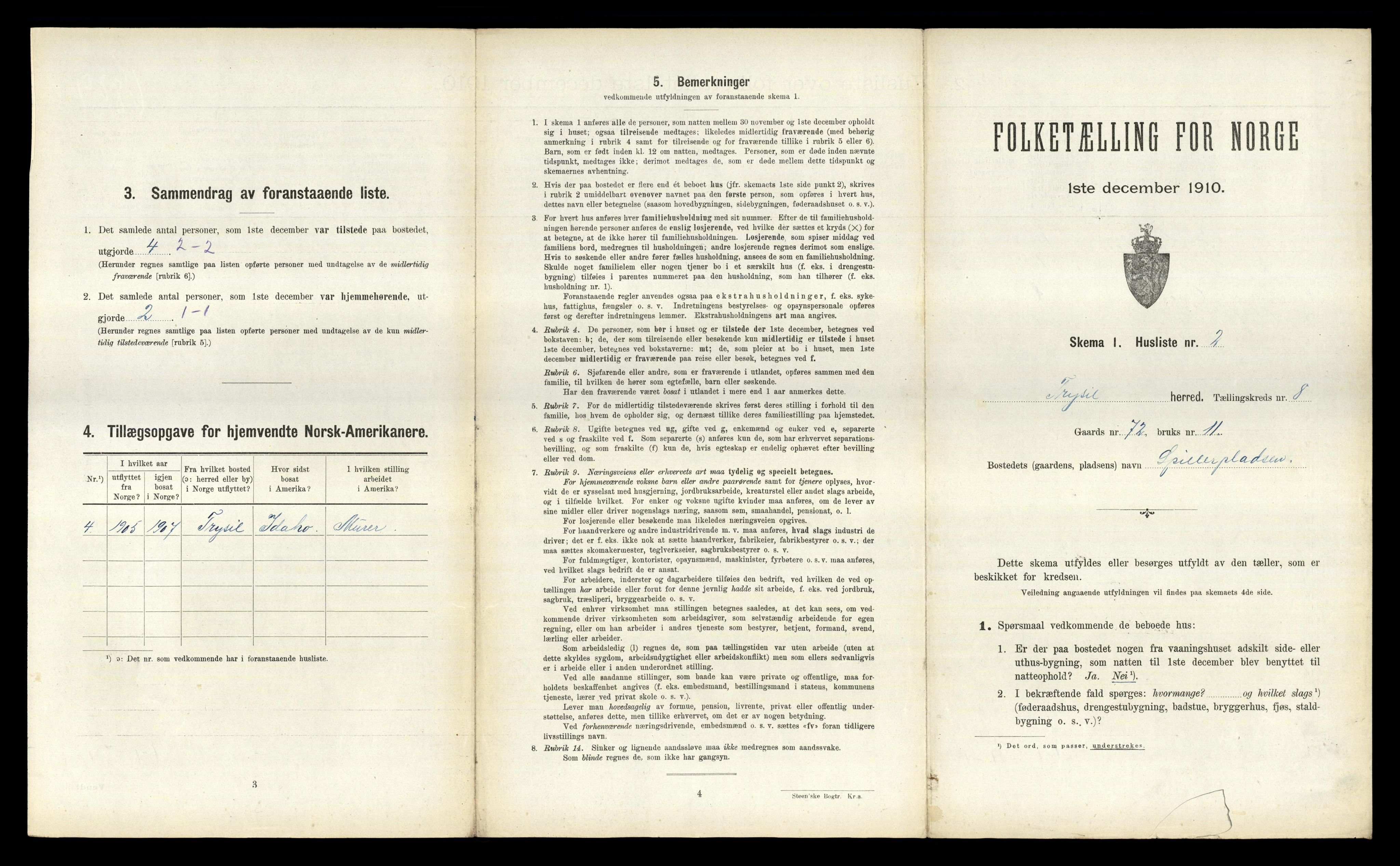 RA, Folketelling 1910 for 0428 Trysil herred, 1910, s. 981