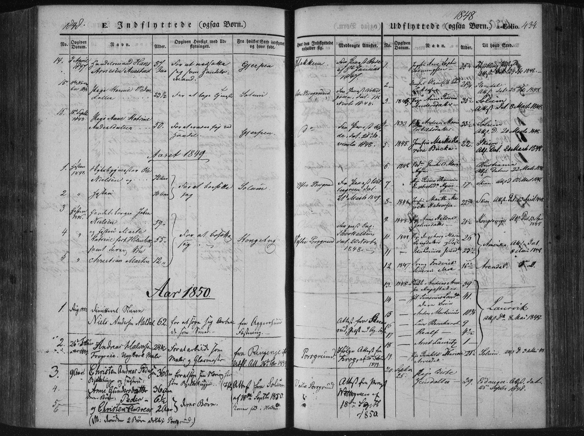 Porsgrunn kirkebøker , AV/SAKO-A-104/F/Fa/L0006: Ministerialbok nr. 6, 1841-1857, s. 434