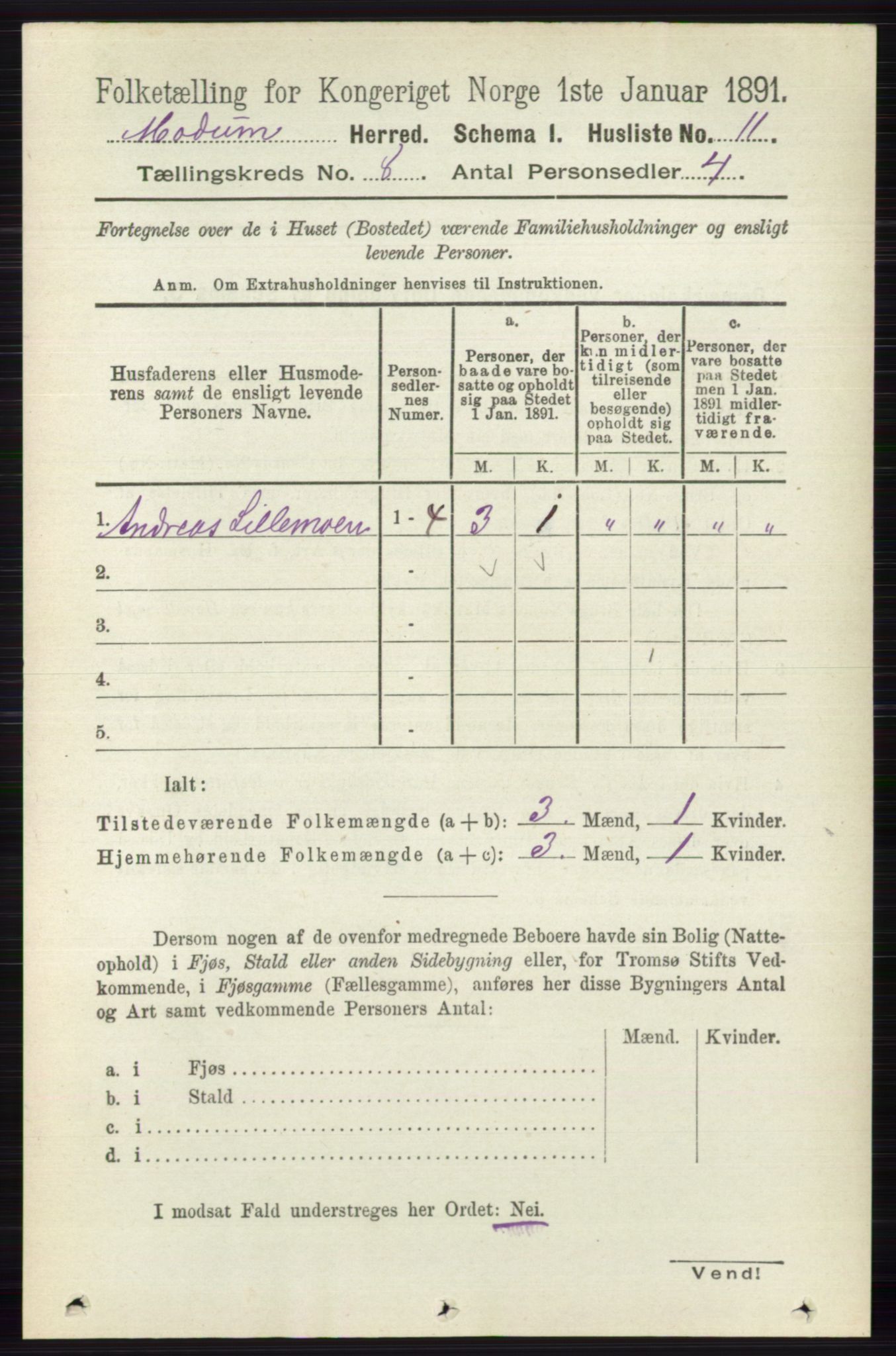 RA, Folketelling 1891 for 0623 Modum herred, 1891, s. 2793