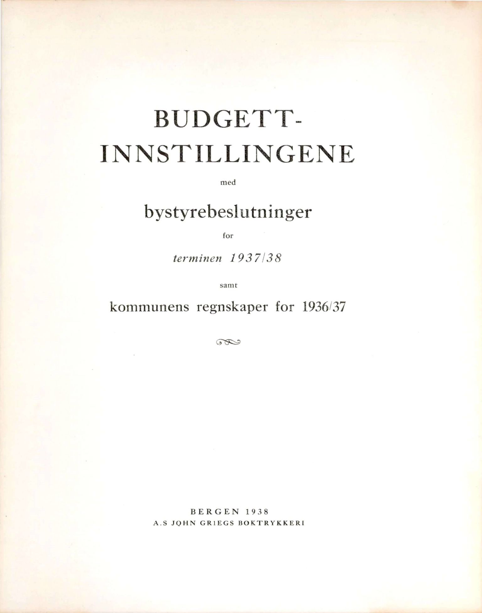 Bergen kommune. Formannskapet, BBA/A-0003/Ad/L0135: Bergens Kommuneforhandlinger, bind II, 1937