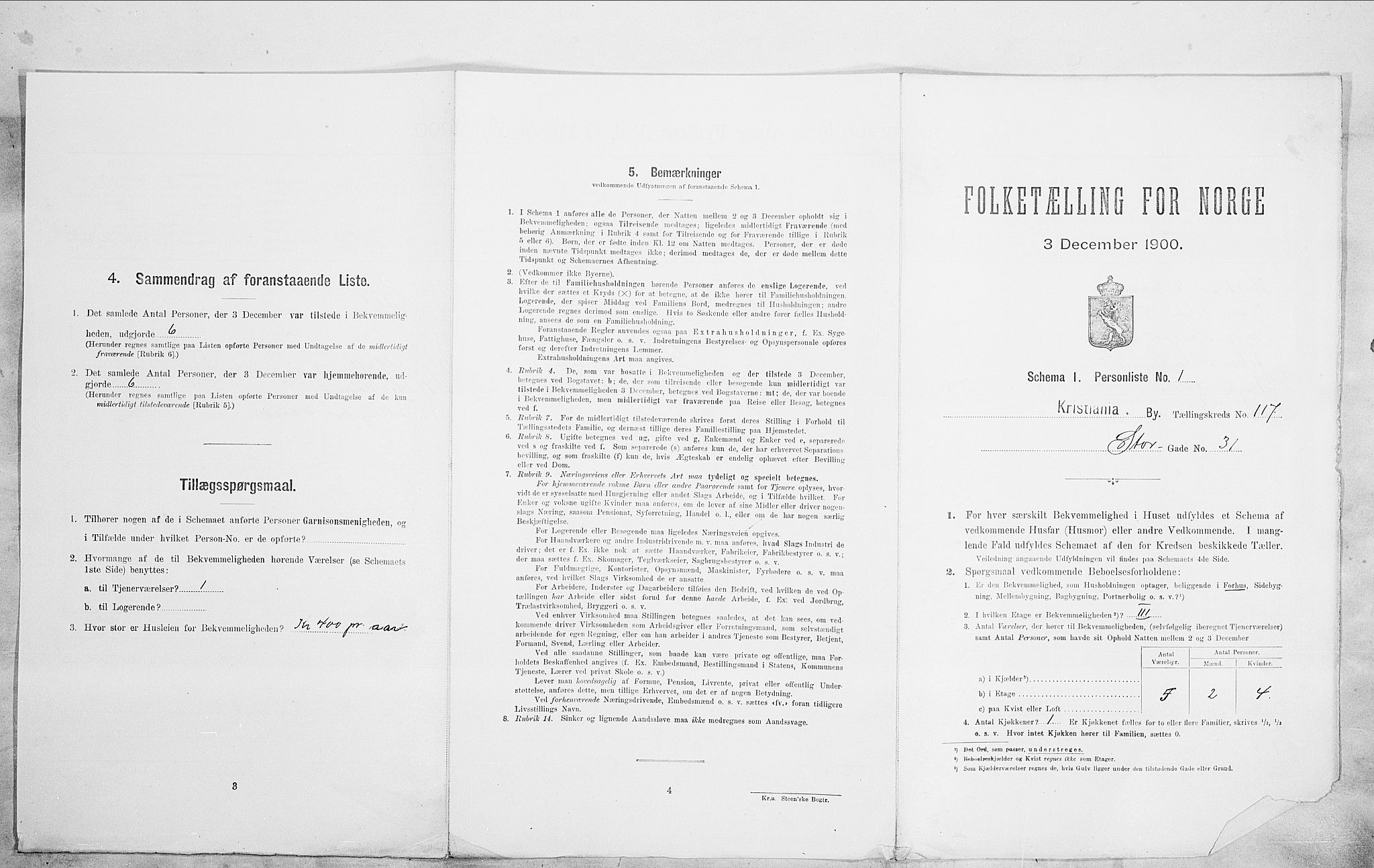 SAO, Folketelling 1900 for 0301 Kristiania kjøpstad, 1900, s. 92398