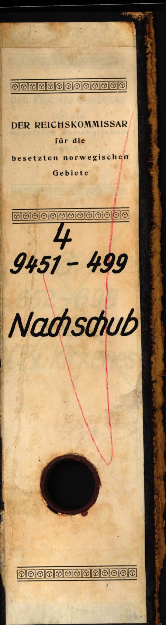 Tyske arkiver, Organisation Todt (OT), Einsatzgruppe Wiking, AV/RA-RAFA-2188/1/E/E6/E6c/L0007: Nachschub: Arkivkode 9451-9490, 1940-1945, s. 1